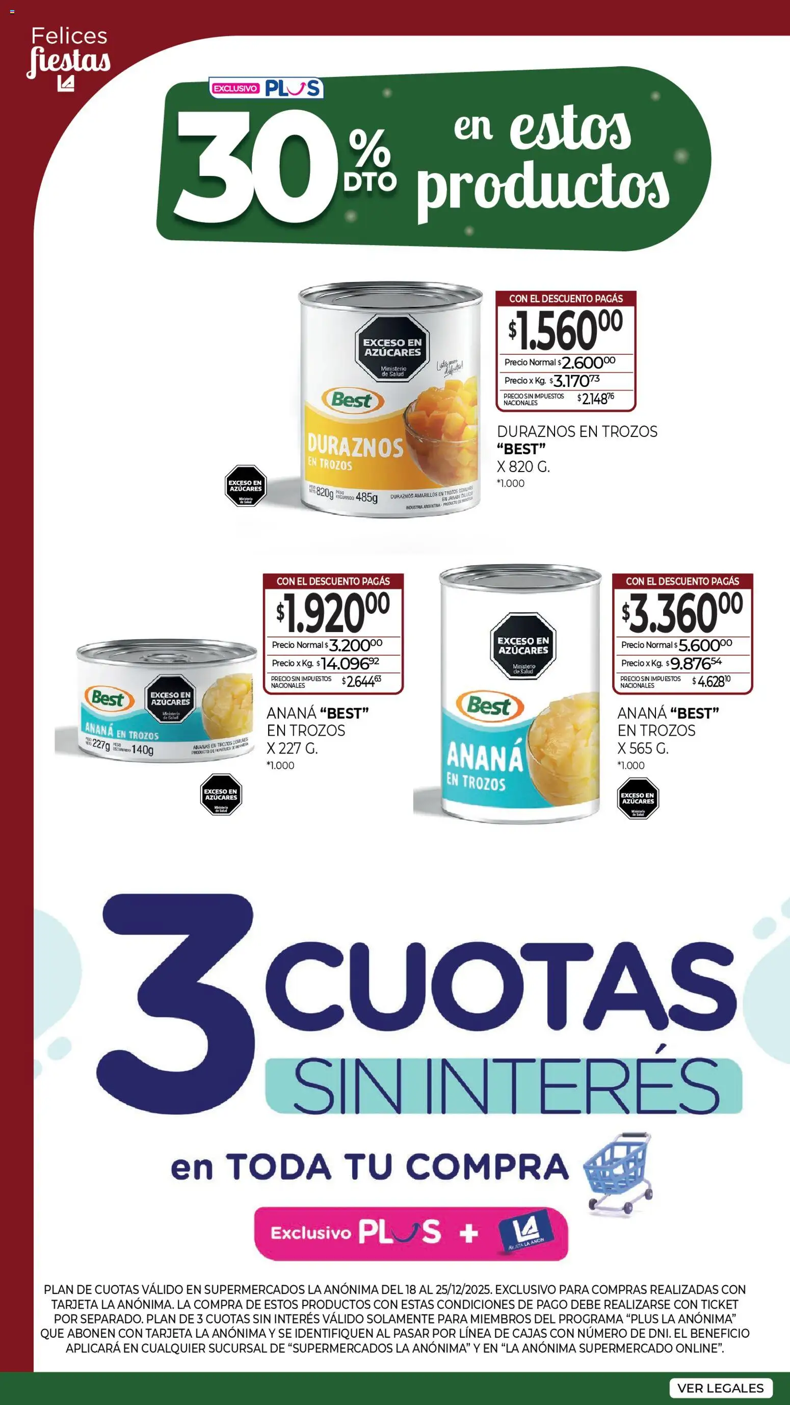 La Anonima Marca Propia Fiestas │ válido desde el 18.12.2025 | Página: 22 | Productos: Ananá