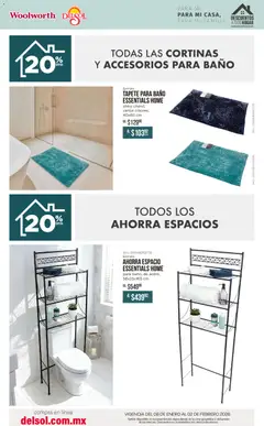 Vista previa de Del Sol y Woolworth catálogo Para mí, para mi casa, para mi familia, nuevo folleto de la tienda, válido en México a partir del 08.01.2026 | Página: 27 | Productos: Cortinas, Baño, Tapete