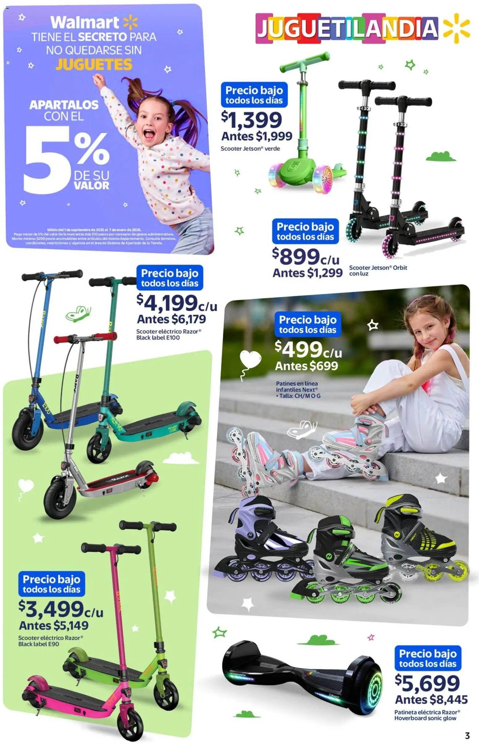 Nuevas ofertas de Walmart válidas en toda la República Mexicana desde el 12.12.2025. ¡Encuentra las mejores ofertas en Walmart folleto Juguetilandia tan grande como su imaginación! | Página: 3 | Productos: Scooter
