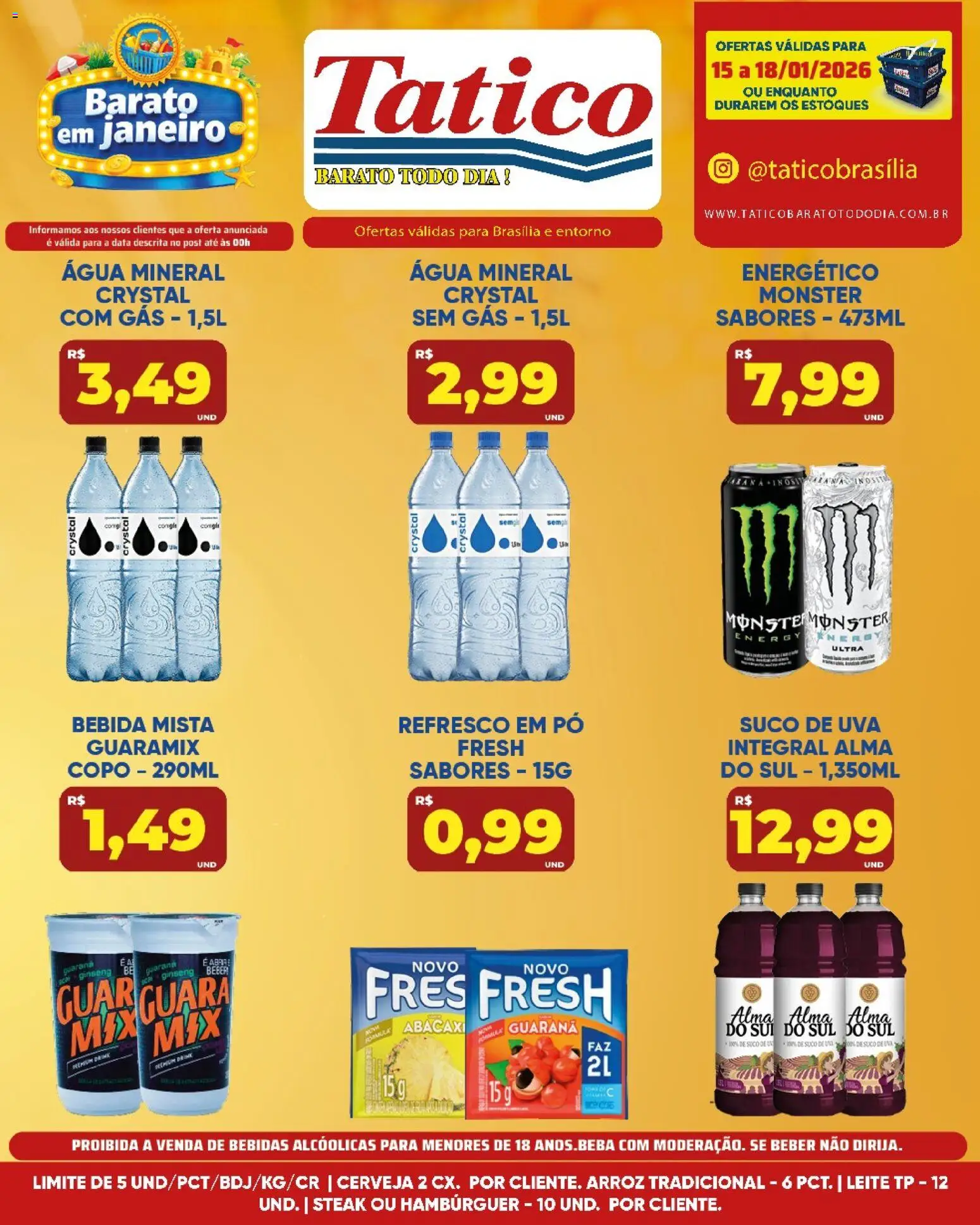 Tatico Folheto - válido de 17.01.2026 | Página: 36 | Produtos: Energético, Suco, Água mineral, Monster