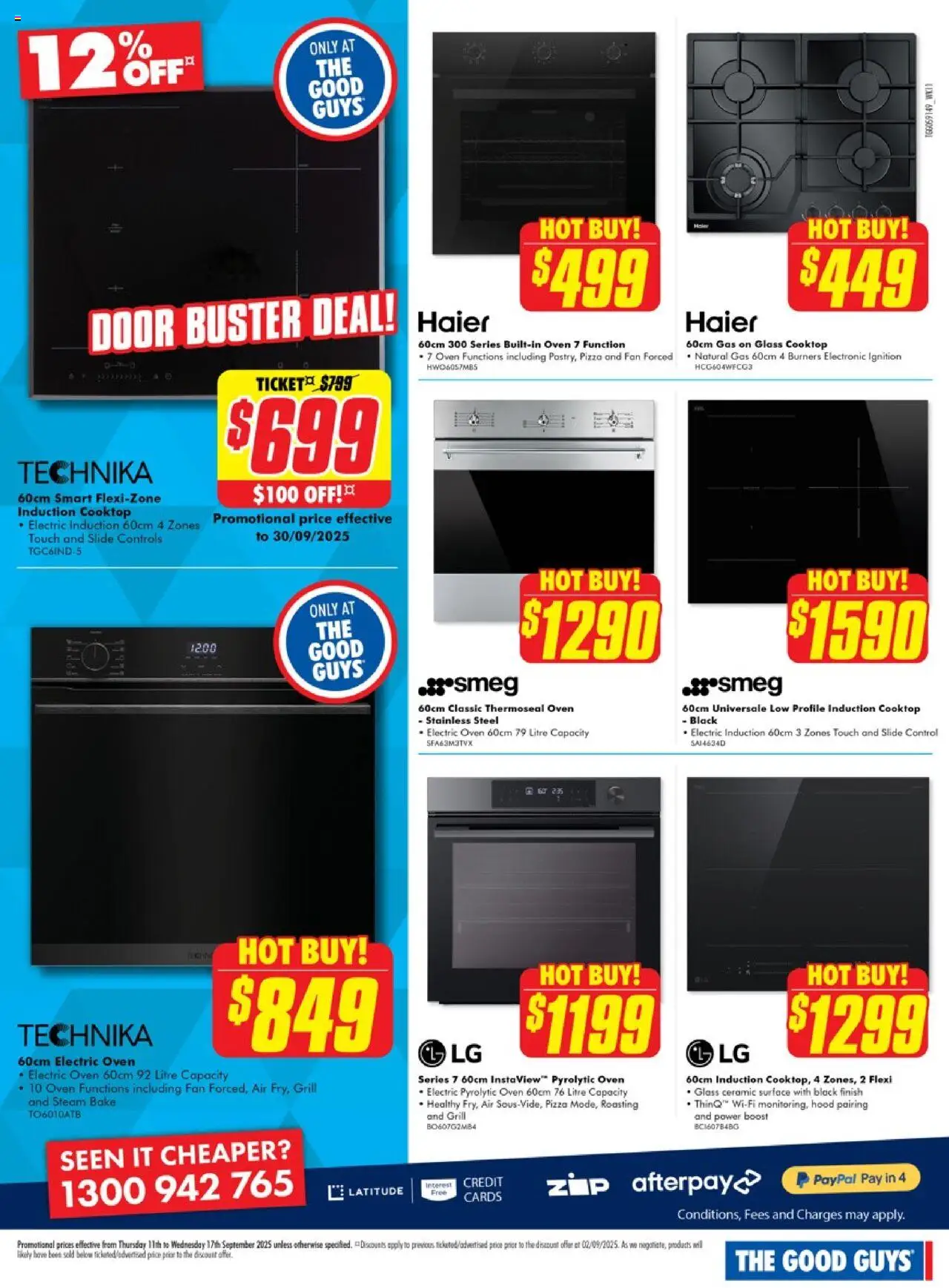 The Good Guys catalogue - valid from 10.09.2025 | Page: 4 | Products: Door, Oven, Grill, Fan