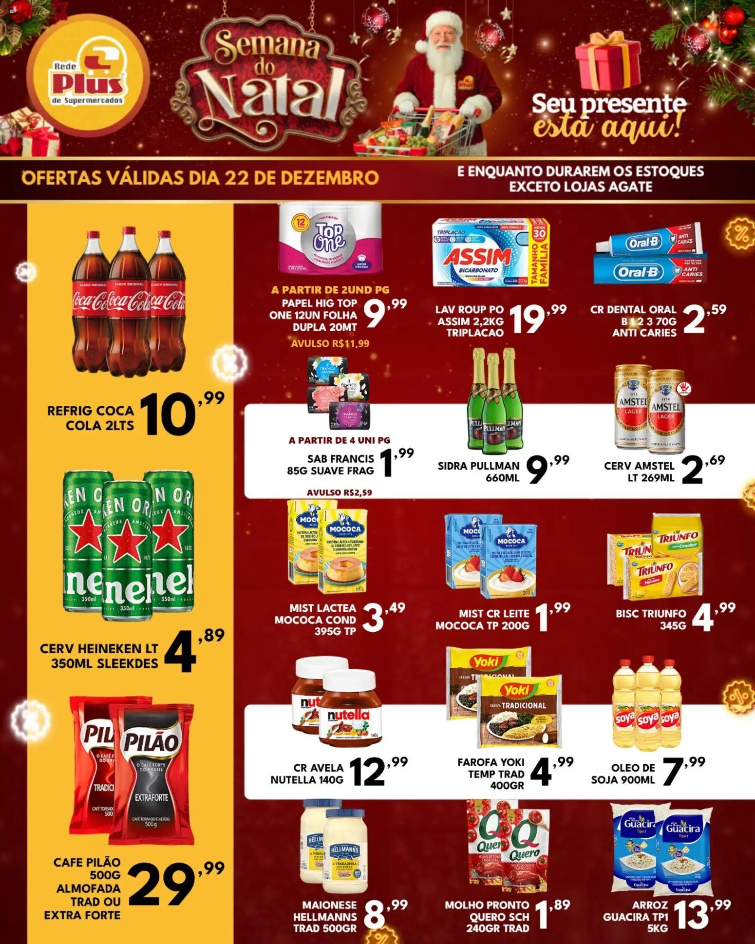 Rede Plus Supermercados Folheto - válido de 22.12.2025 | Página: 2 | Produtos: Almofada, Leite, Café pilão, Maionese