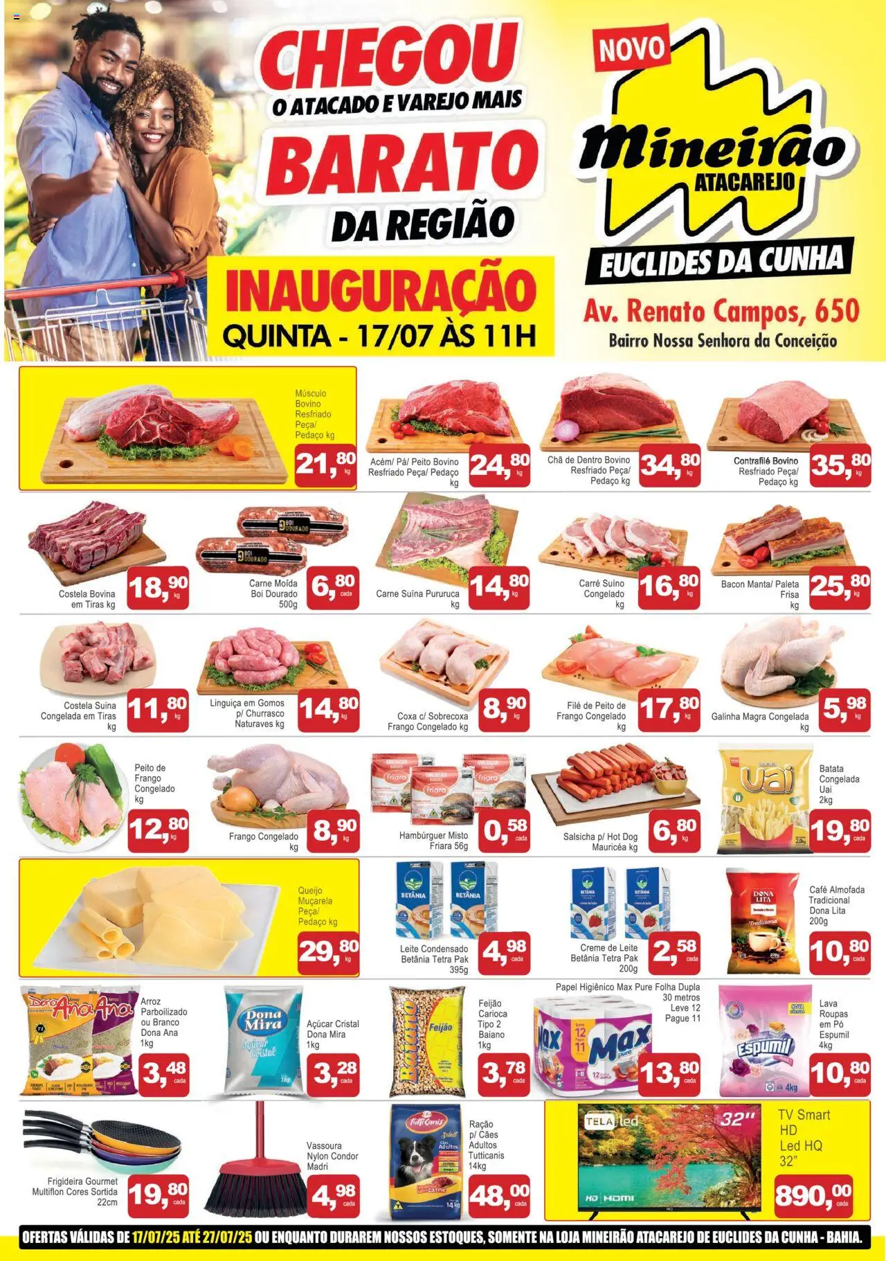 Mineirão Atacarejo Folheto - válido de 17.07.2025 | Página: 1 | Produtos: Leite, Café, Chá, Frango