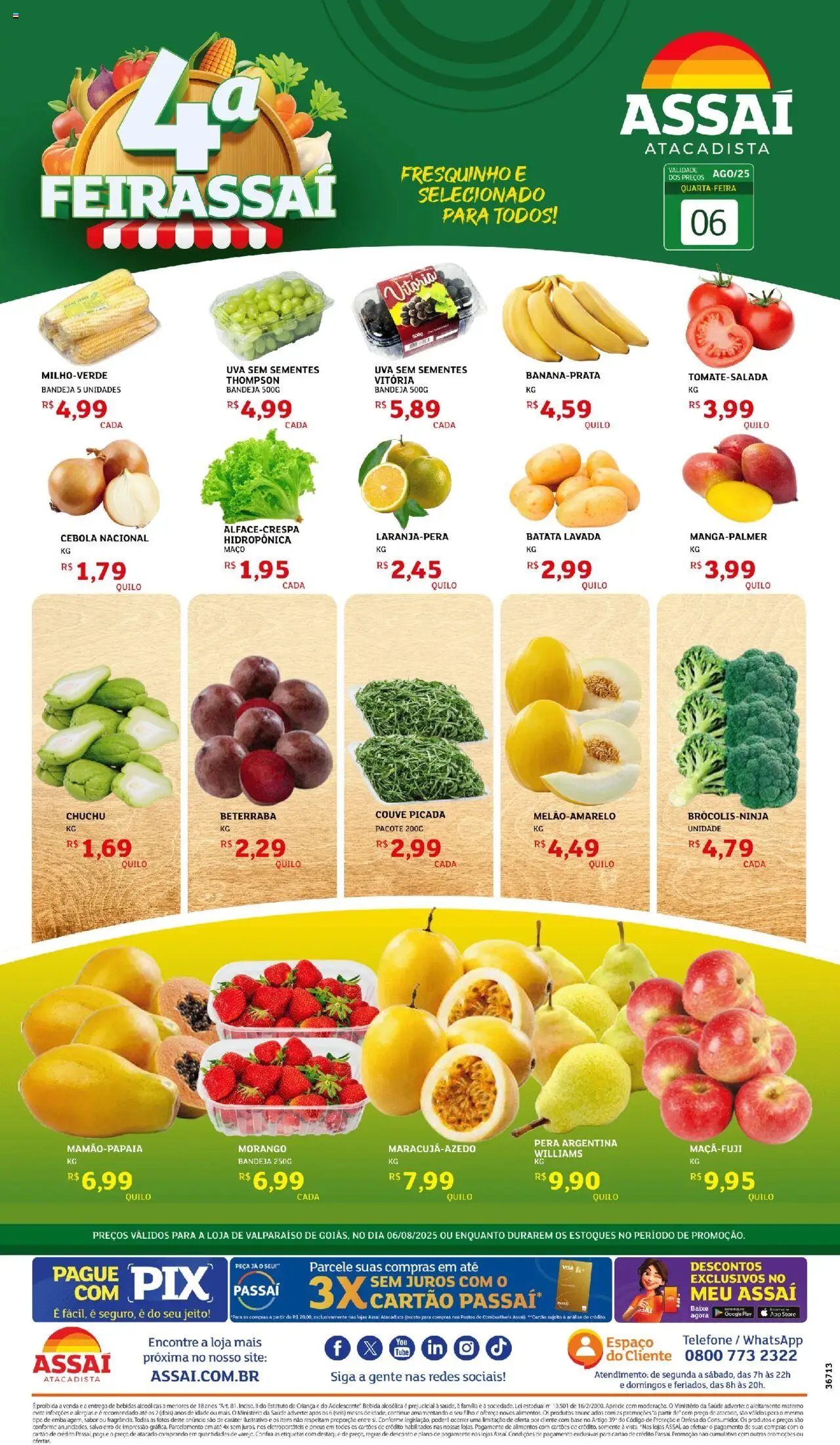 Assaí Atacadista Folheto - válido de 06.08.2025 | Página: 1 | Produtos: Beterraba, Pneus, Bebida, Couve