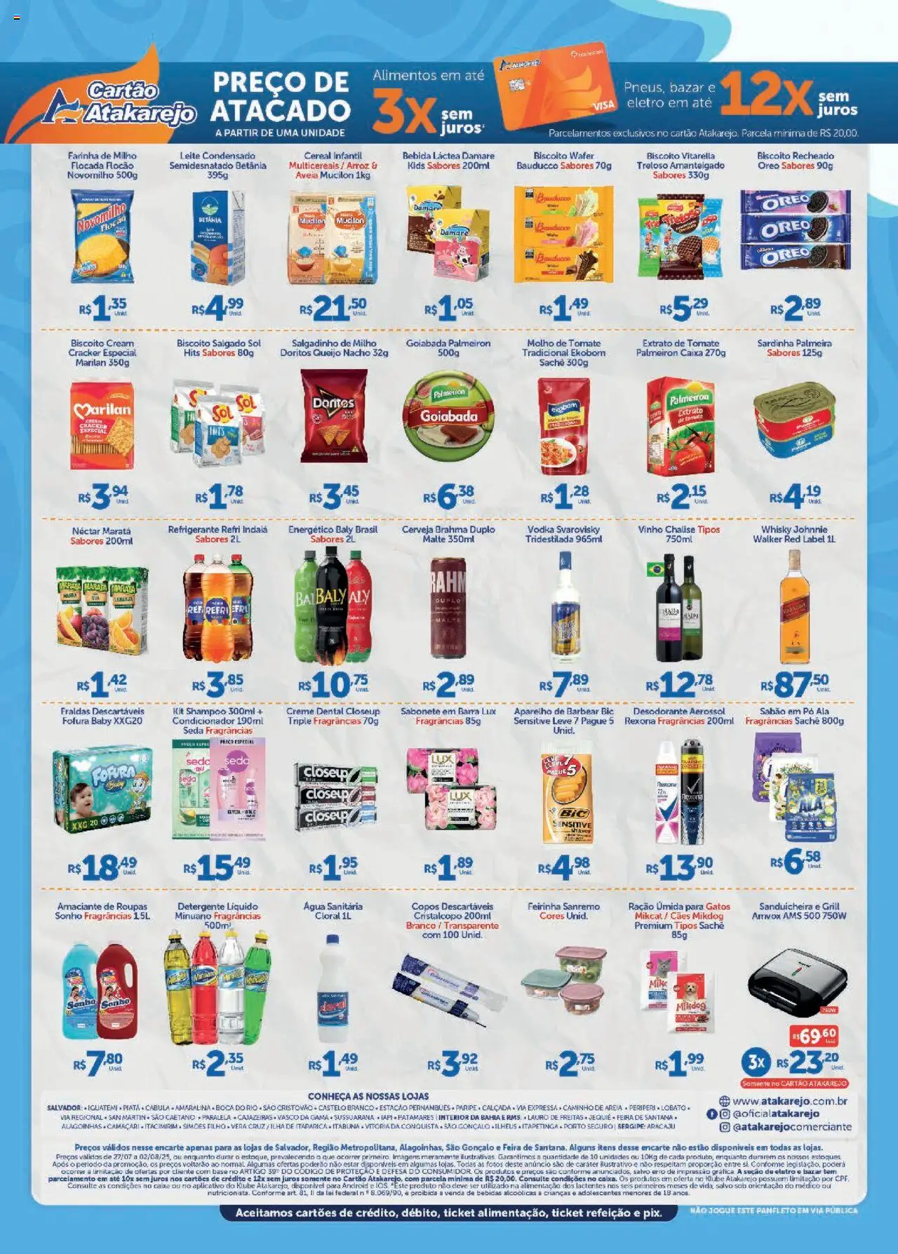Atakarejo Folheto - válido de 27.07.2025 | Página: 2 | Produtos: Detergente, Roupas, Aparelho de barbear, Leite condensado