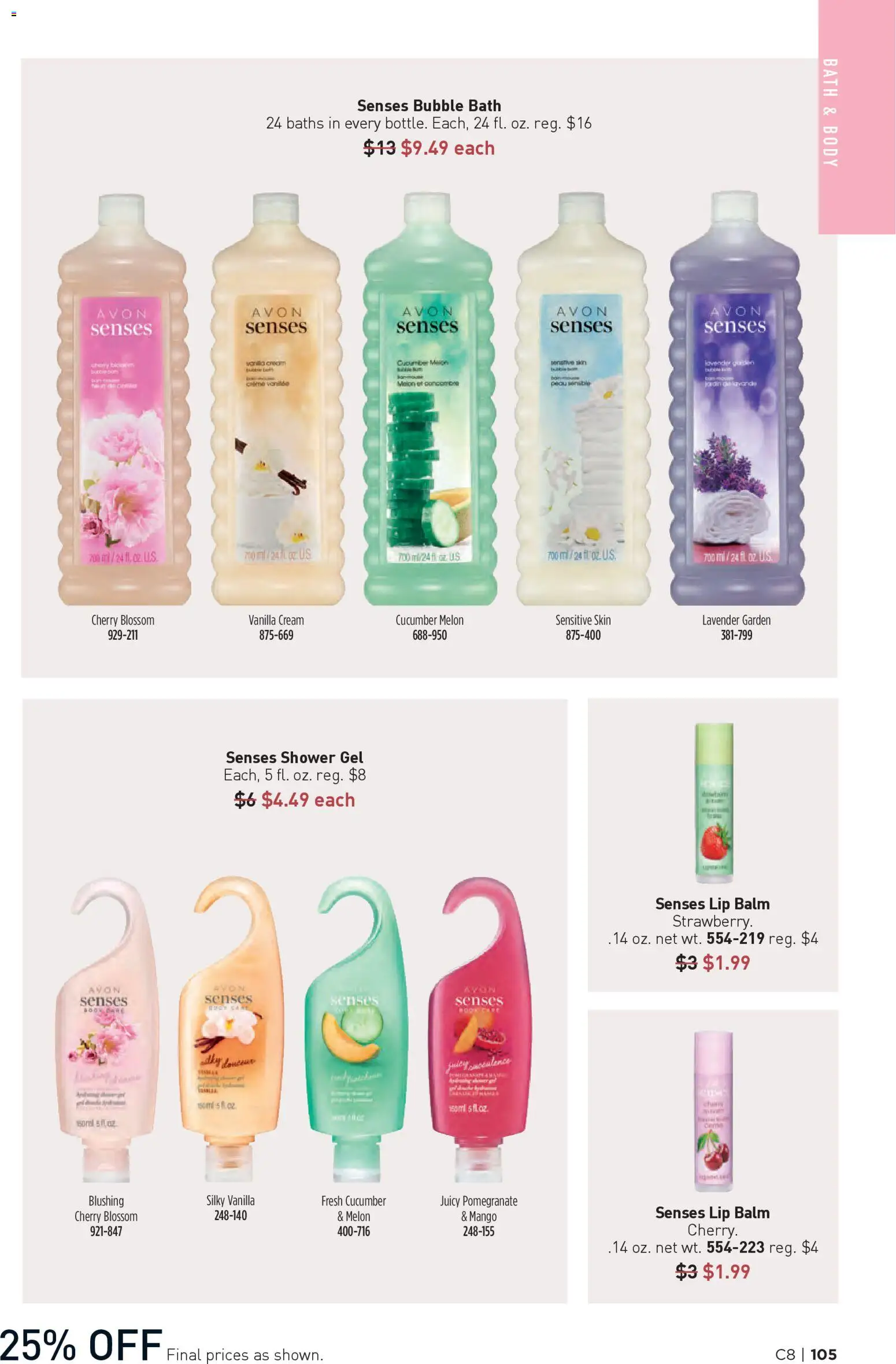 Avon Brochure - valid from 08.04.2026 | Page: 105 | Products: Bath, Shower gel, Cream, Mango