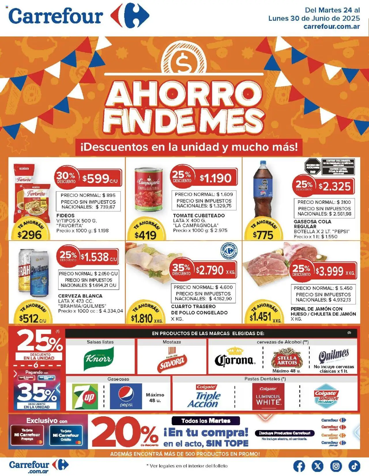 Carrefour ofertas │ válido desde el 24.06.2025 | Página: 2 | Productos: Botella, Tomates, Té, Fideos