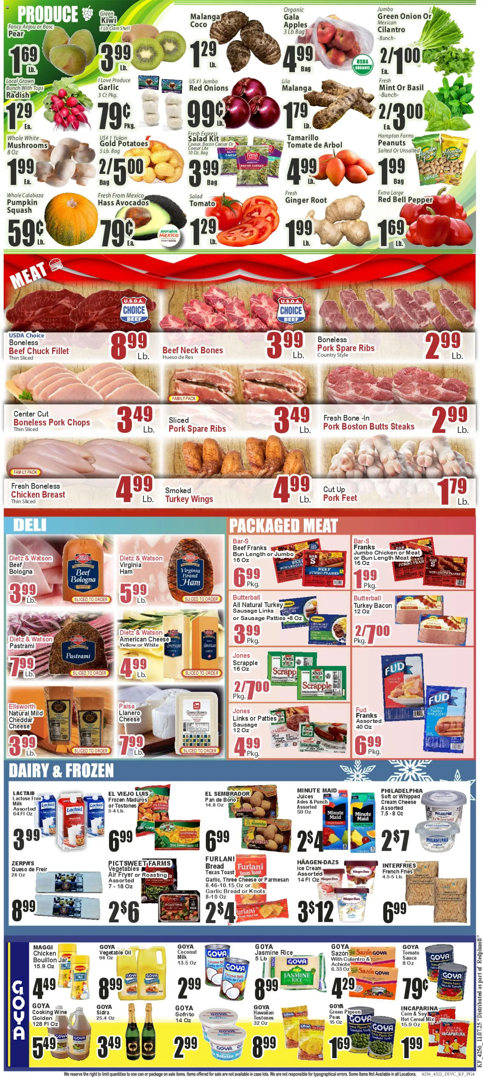 Key Food Weekly Ad - valid from 07.11.2025 | Page: 4 | Products: Squash, Kiwi, Pumpkin, Onion