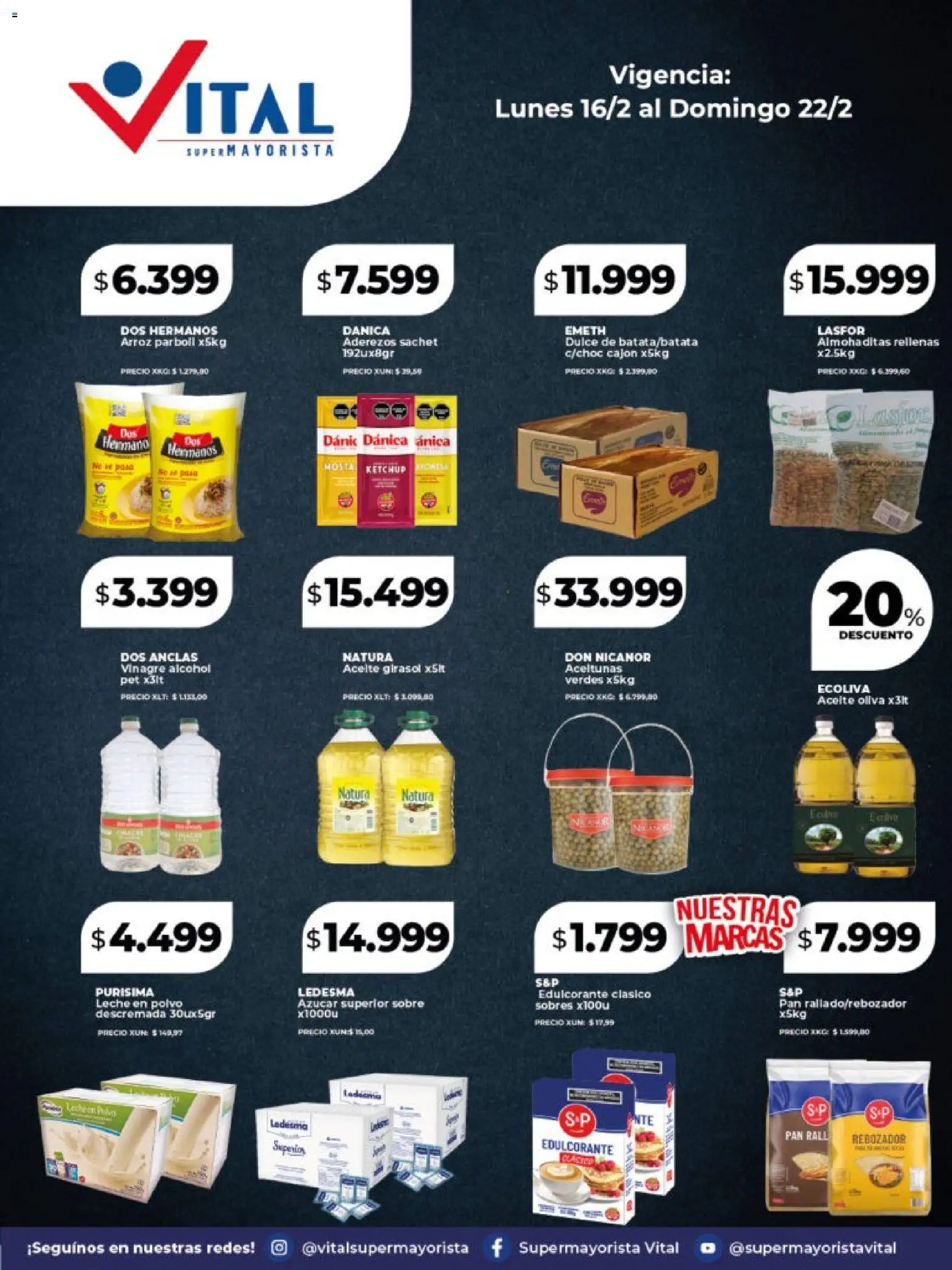 Vital - Especial Vital corporativa │ válido desde el 16.02.2026 | Página: 3 | Productos: Aceite, Vinagre, Aceitunas, Pan