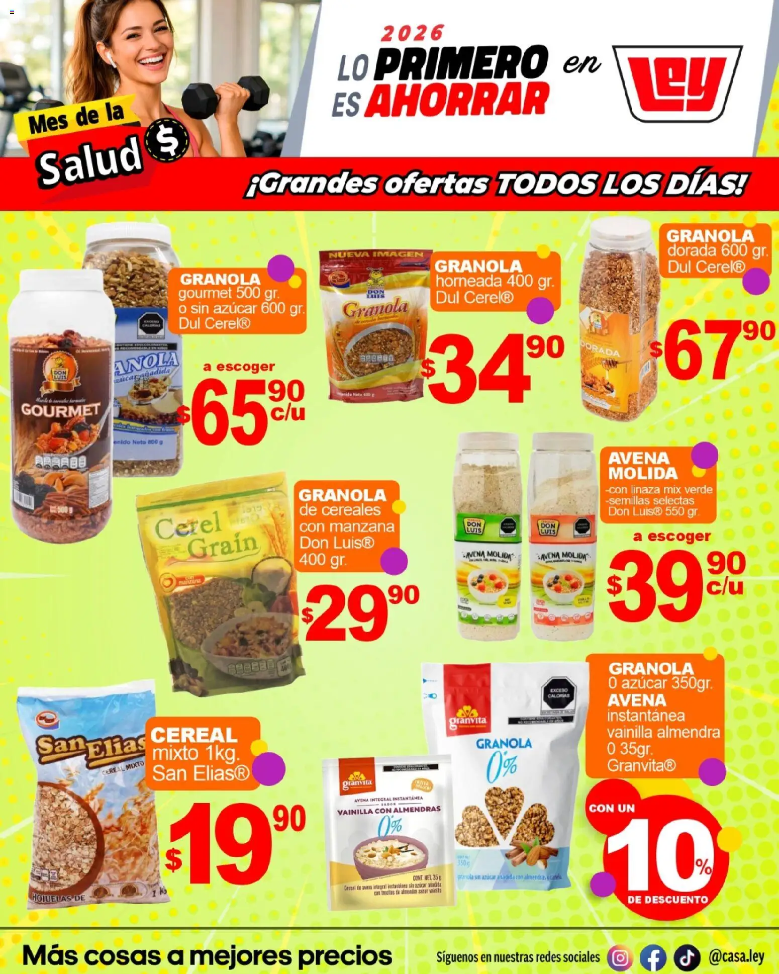 Nuevas ofertas de Casa Ley válidas en toda la República Mexicana desde el 07.01.2026. ¡Encuentra las mejores ofertas en Casa Ley folleto Mes de la Salud! | Página: 6 | Productos: Avena, Manzana, Almendra, Hojuelas