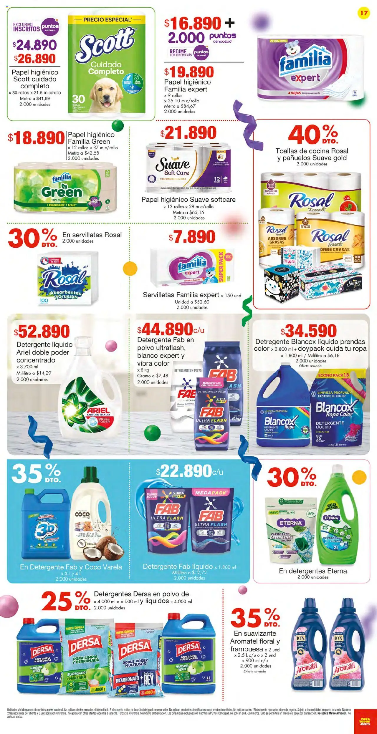 Metro revista - valida desde el 11.09.2025 | Página: 17 | Productos: Sobre, Toallas, Polvo, Detergente