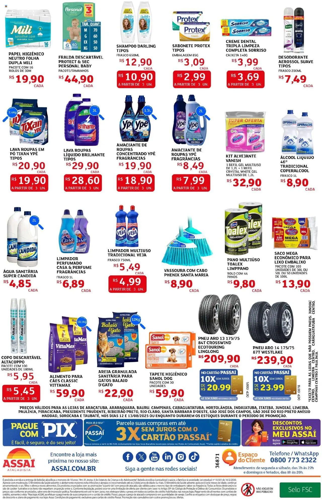 Assaí Atacadista Folheto - válido de 12.08.2025 | Página: 4 | Produtos: Desodorante, Própolis, Cabo, Vassoura