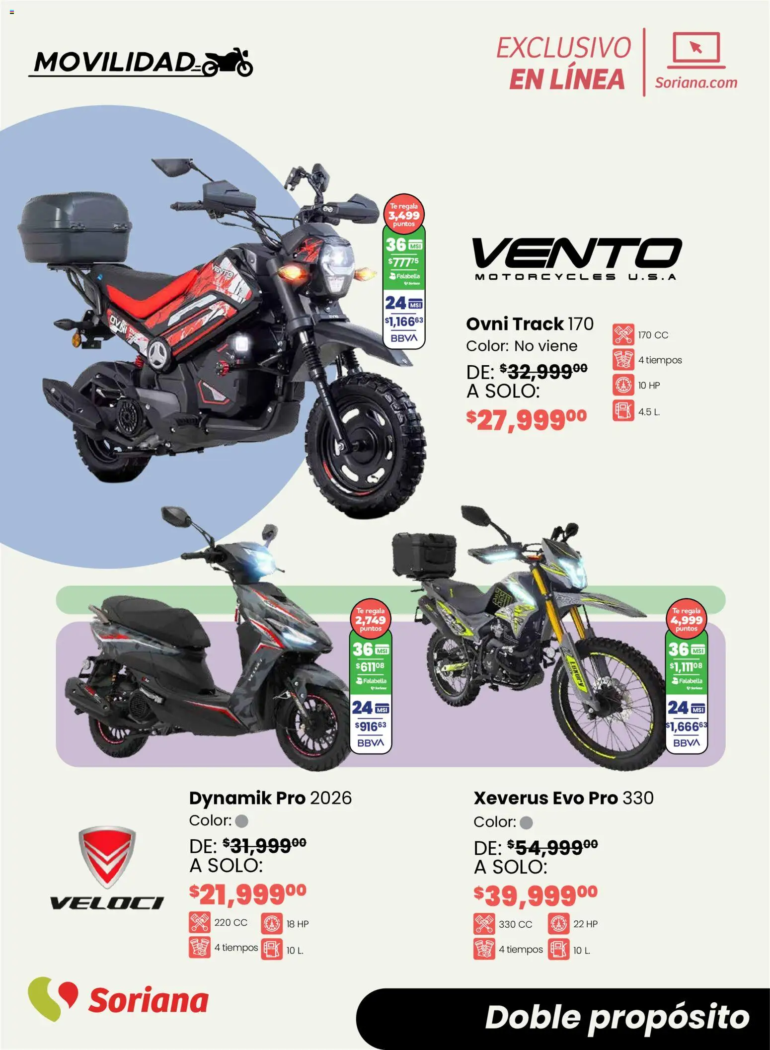 Nuevas ofertas de Soriana válidas en toda la República Mexicana desde el 05.02.2026. ¡Encuentra las mejores ofertas en Soriana - Motos y más Soriana Exclusivo en línea! | Página: 11