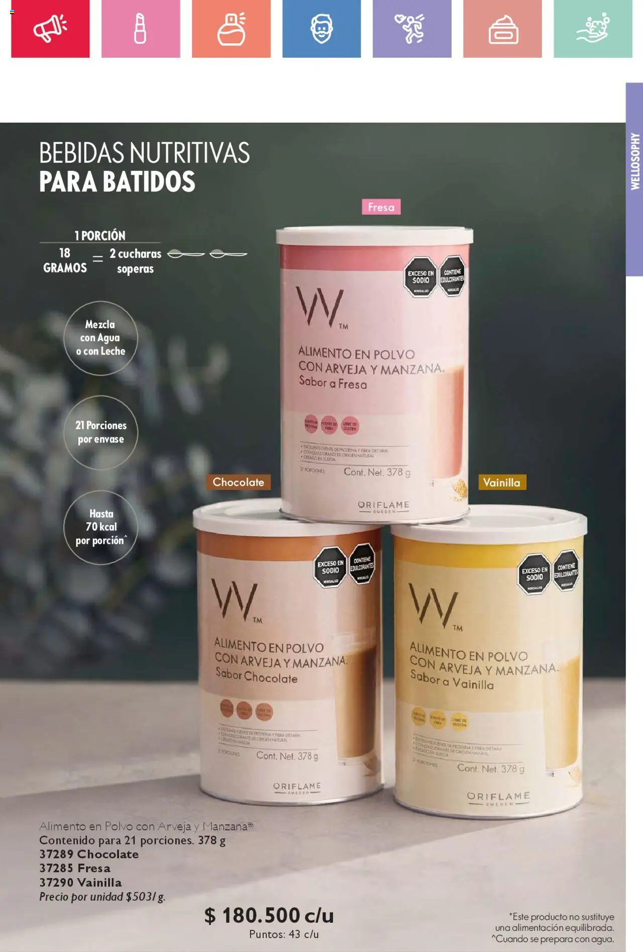 Oriflame revista - valida desde el 02.08.2025 | Página: 39 | Productos: Agua, Fresa, Polvo, Chocolate