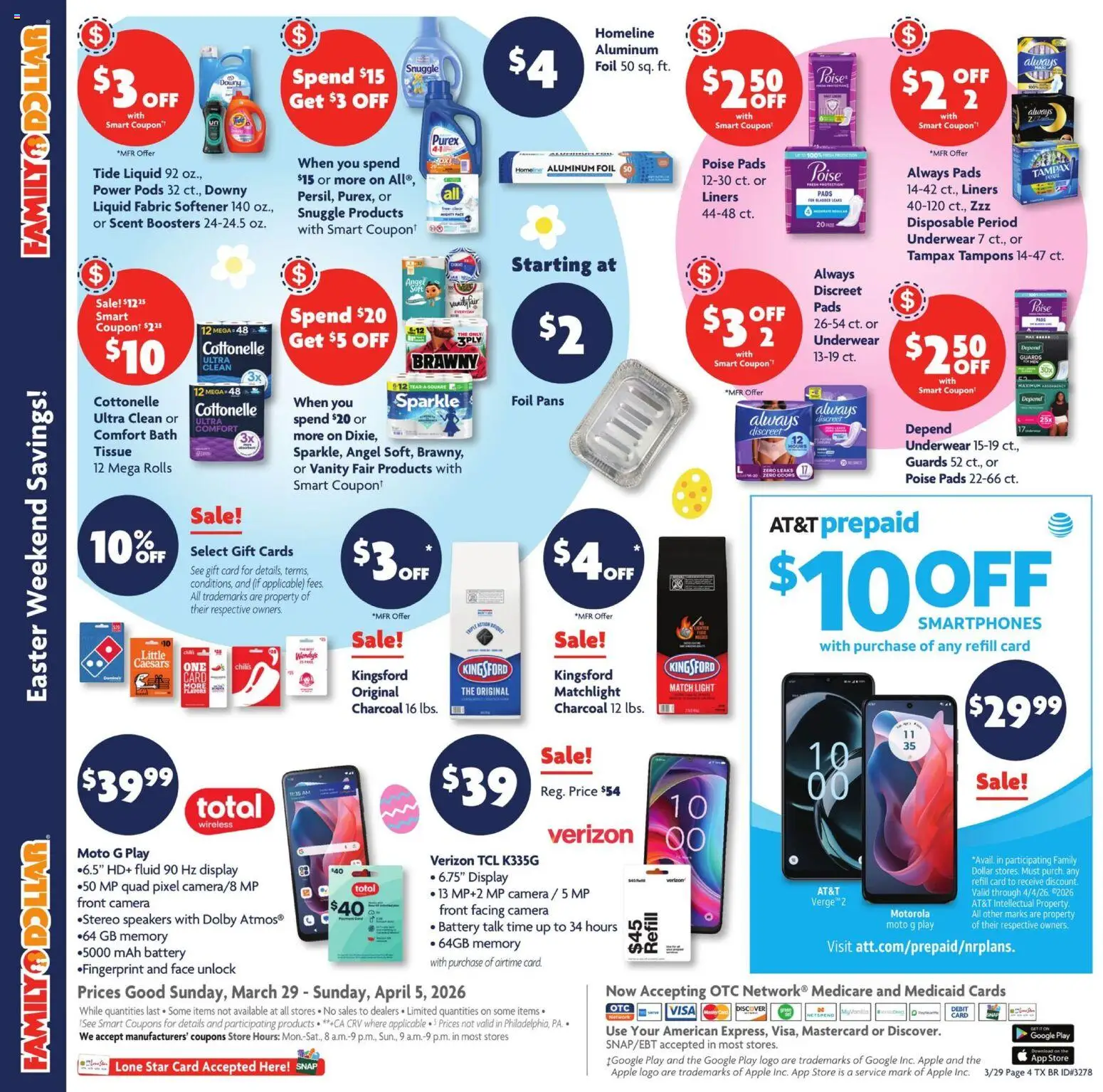 Family Dollar Weekly Ad - valid from 29.03.2026 | Page: 9 | Products: Battery, Tampons, Stereo, Camera