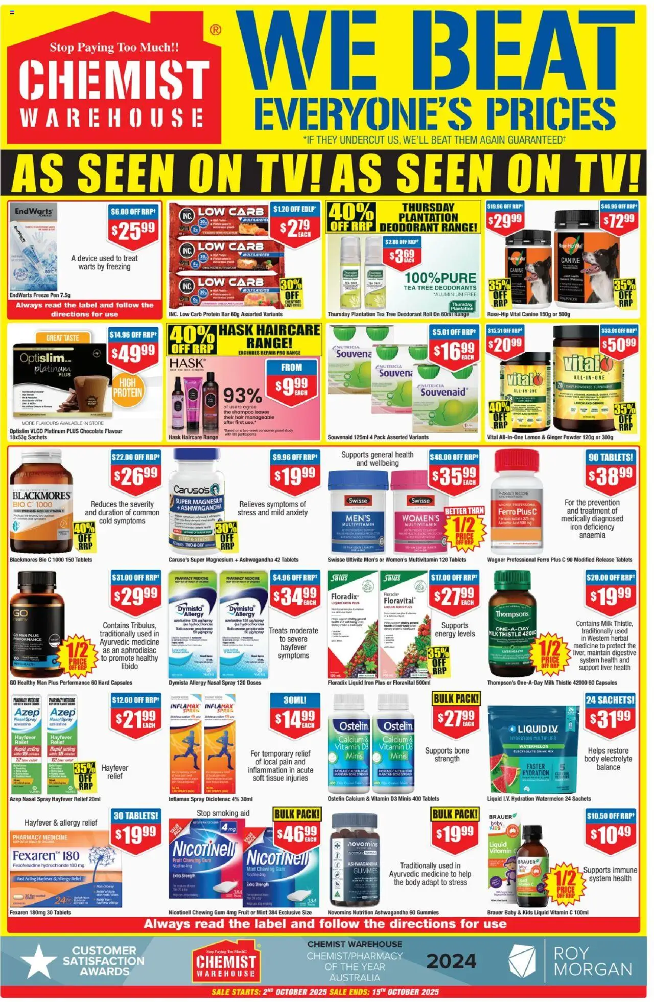 Chemist Warehouse catalogue - valid from 02.10.2025 | Page: 3 | Products: Chocolate, Ginger, Watermelon, Tablets