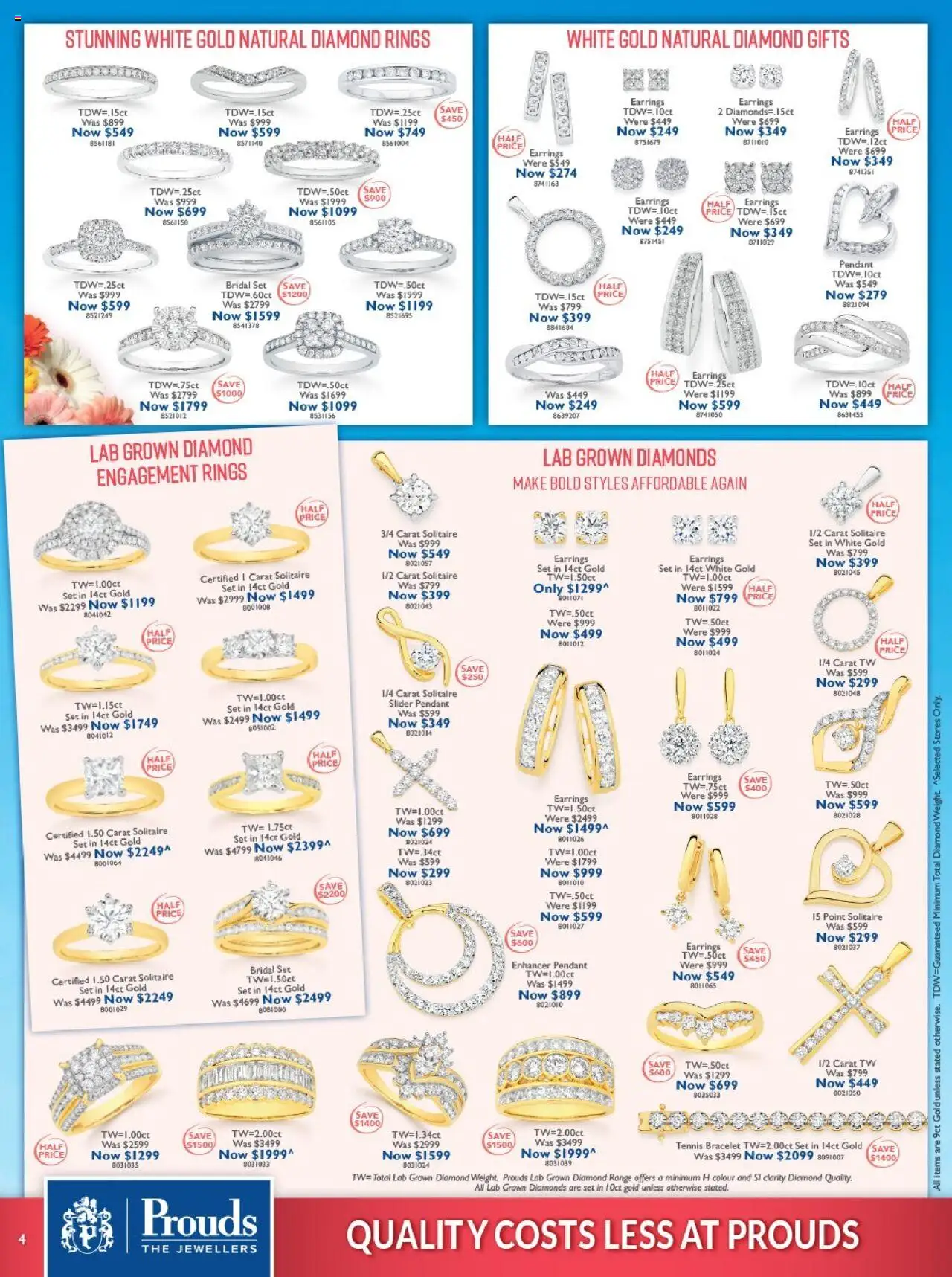 Prouds The Jewellers catalogue - valid from 04.08.2025 | Page: 4 | Products: Diamond, Earrings, Pendant, Weight