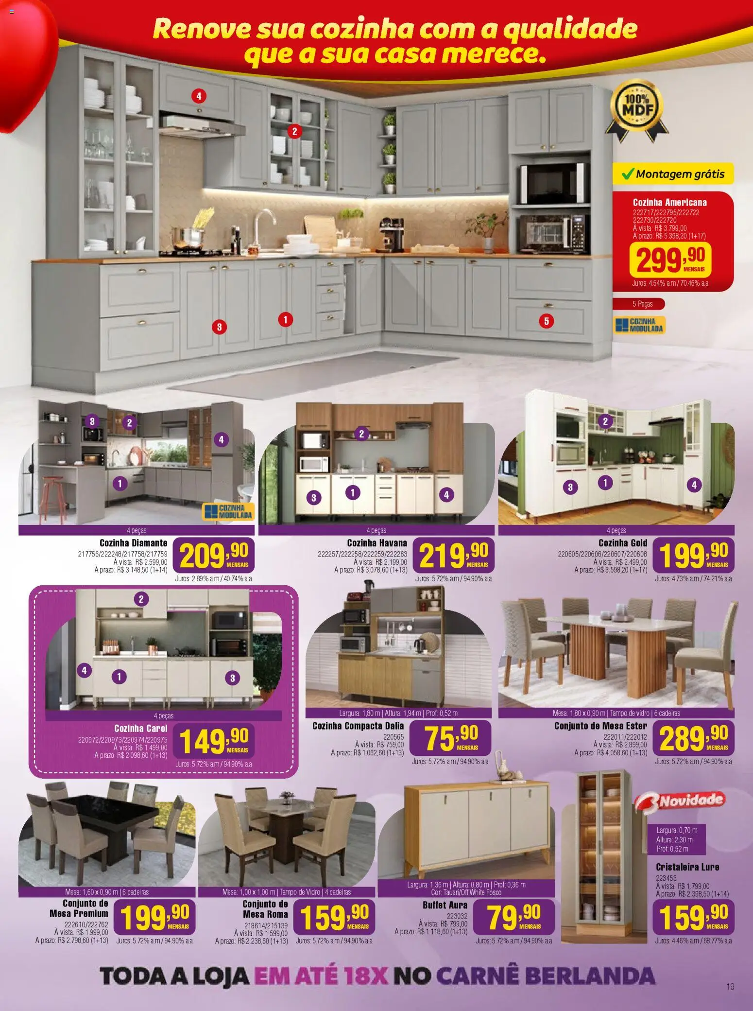 Berlanda Folheto - válido de 27.04.2026 | Página: 19 | Produtos: Cristaleira, Mesa, Carne