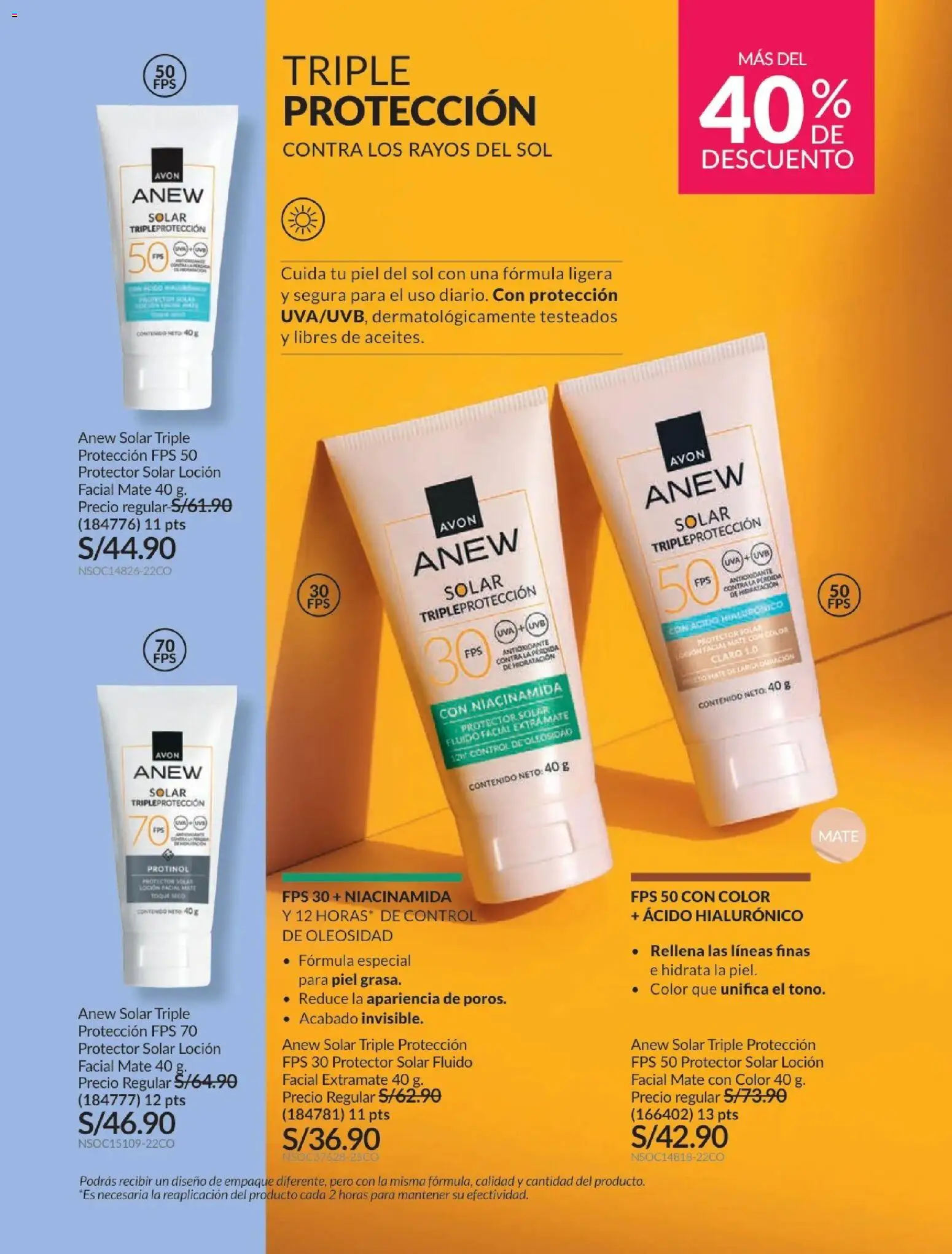Catálogo Avon válido desde 21.04.2026 | Página: 126 | Productos: Protector solar, Empaque
