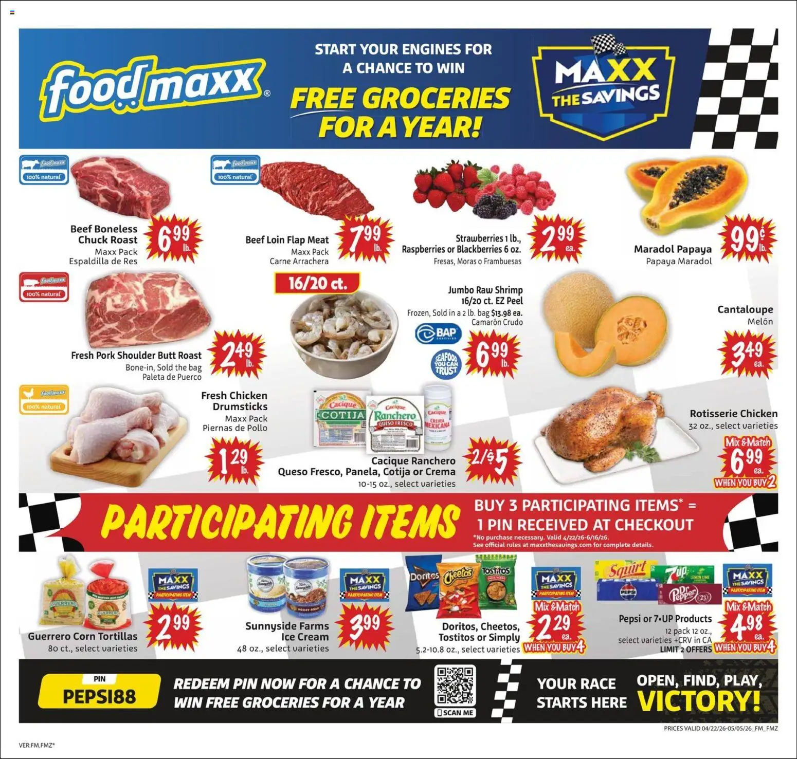 FoodMaxx Weekly Ad - NV - valid from 22.04.2026 | Page: 1 | Products: Pepper, Lemon, Lime, Bag