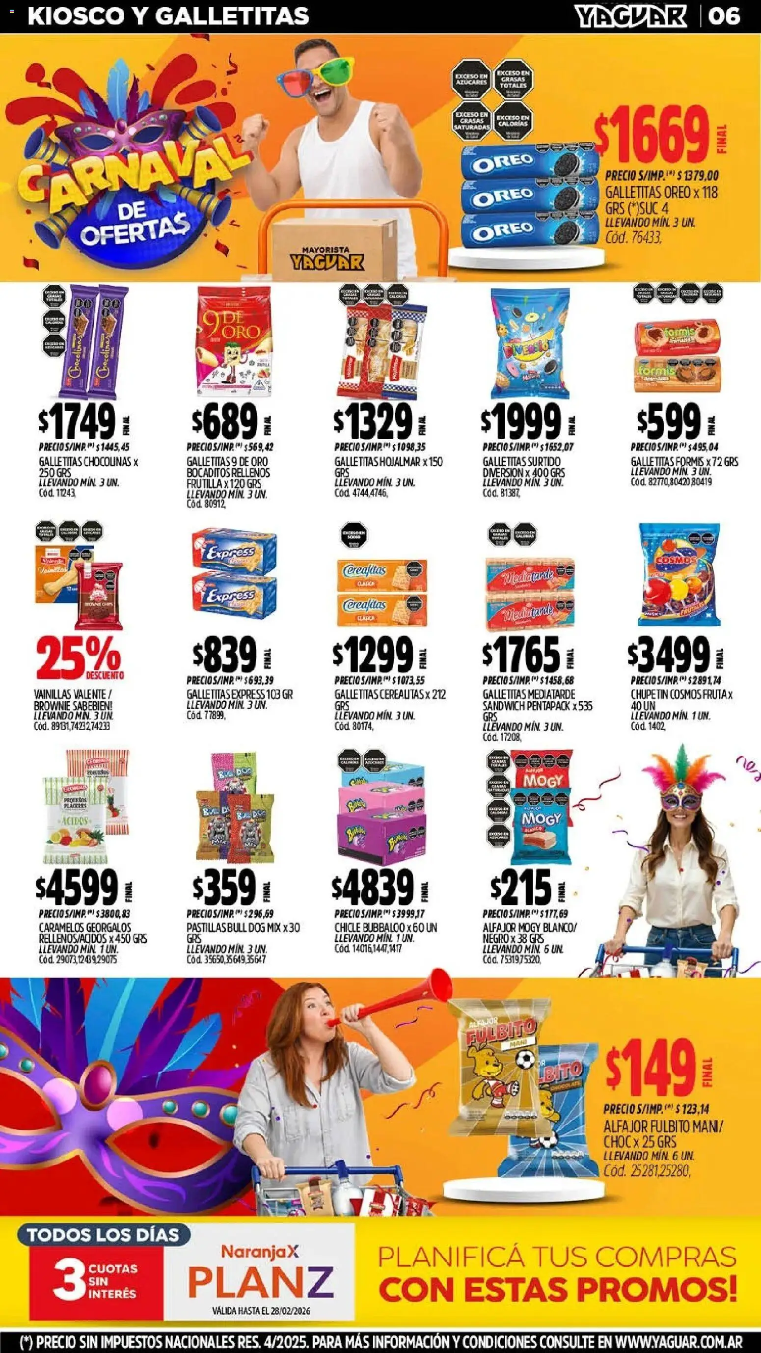 Yaguar - Oferta Semanal Mendoza │ válido desde el 09.02.2026 | Página: 6 | Productos: Galletitas, Frutilla, Mani, Alfajor