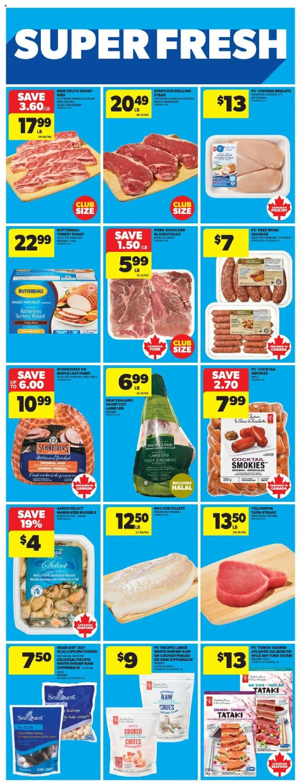 Real Canadian Superstore flyer valid from 25.09.2025 | Page: 17 | Products: Chicken breasts, PC, Chicken, Pork
