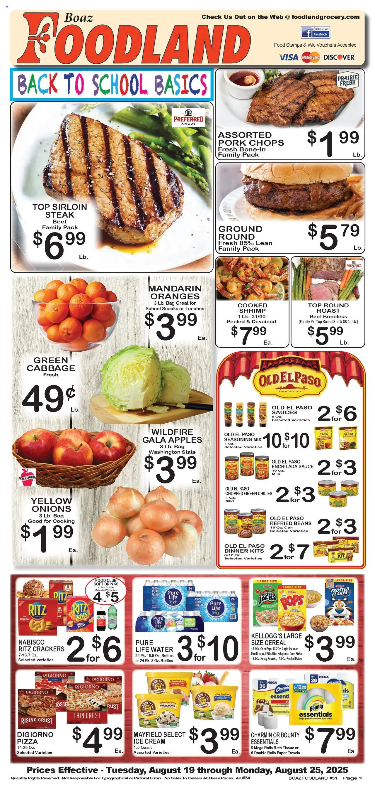 Foodland Weekly Ad - valid from 19.08.2025 | Page: 1 | Products: Rice, Beef, Jacks, Bag
