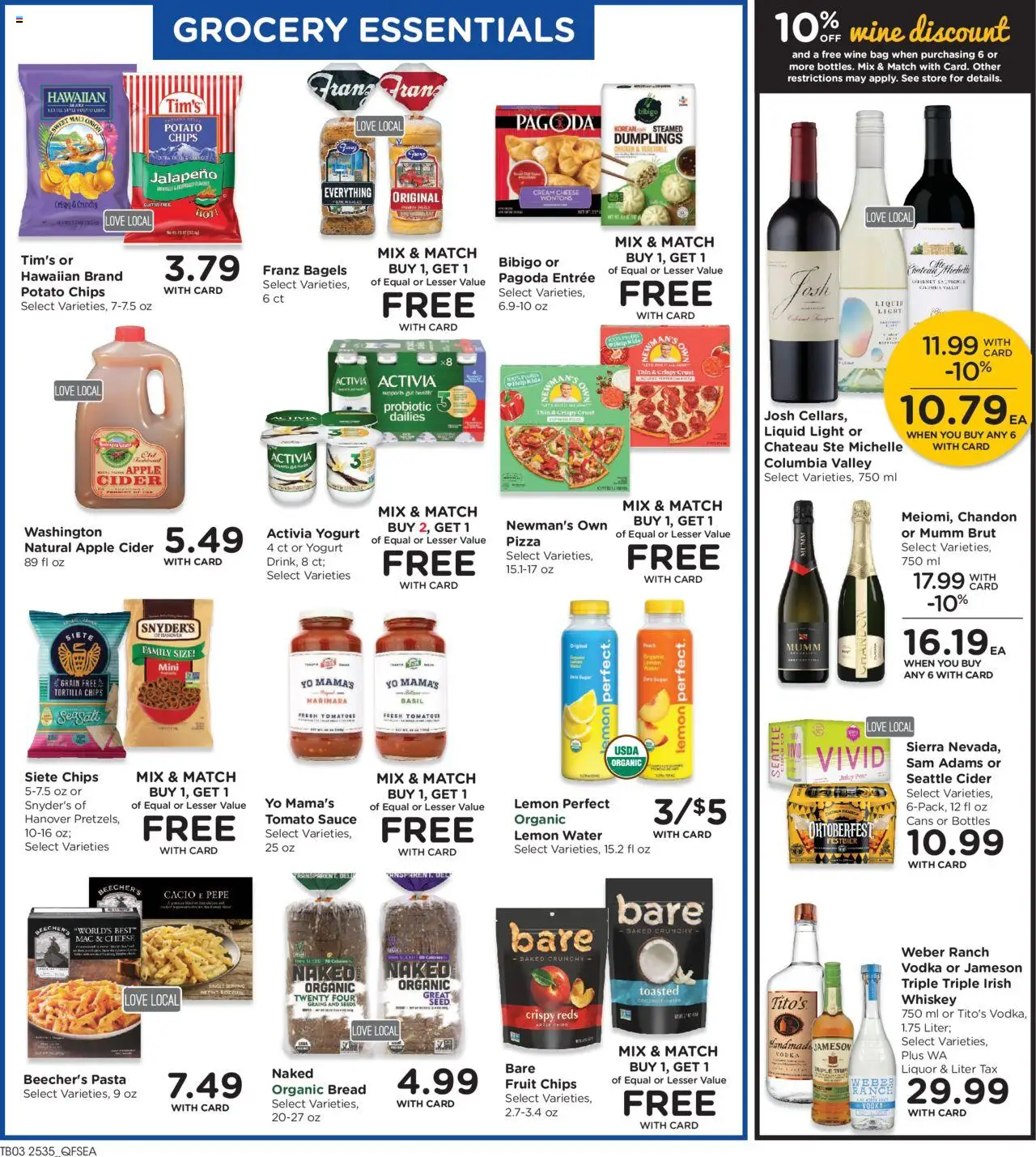 QFC Weekly Ad - valid from 01.10.2025 | Page: 5 | Products: Cider, Bread, Cream, Vodka