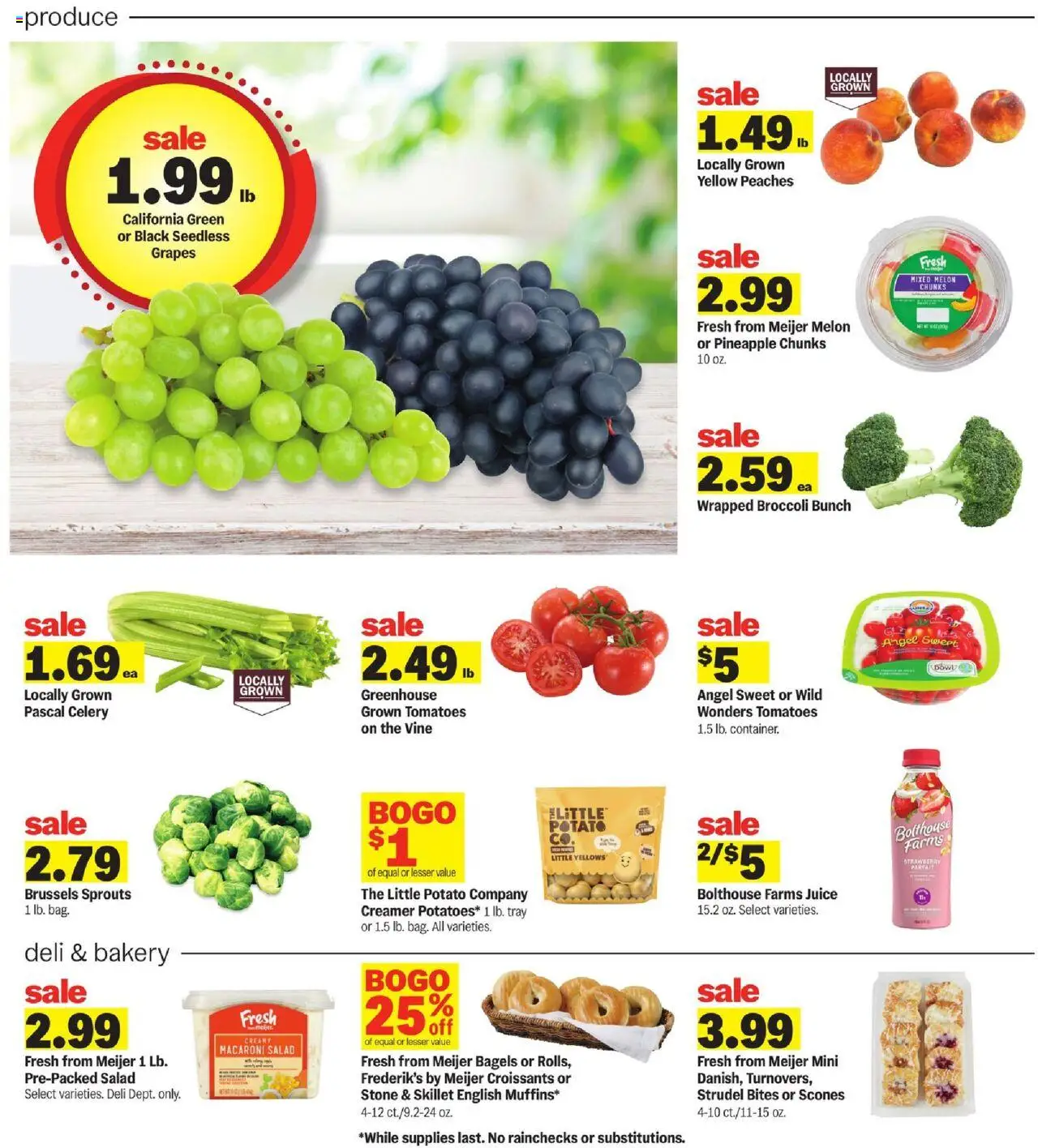 Meijer Weekly Ad - valid from 10.08.2025 | Page: 6 | Products: Bakery, Broccoli, Pineapple, Croissants