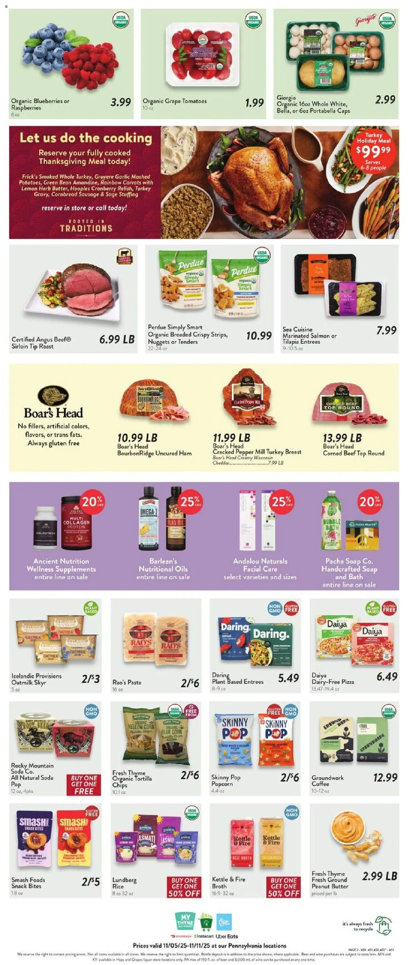 Fresh Thyme Weekly Ad - PA - valid from 05.11.2025 | Page: 5 | Products: Soap, Tomatoes, Beef, Sausage