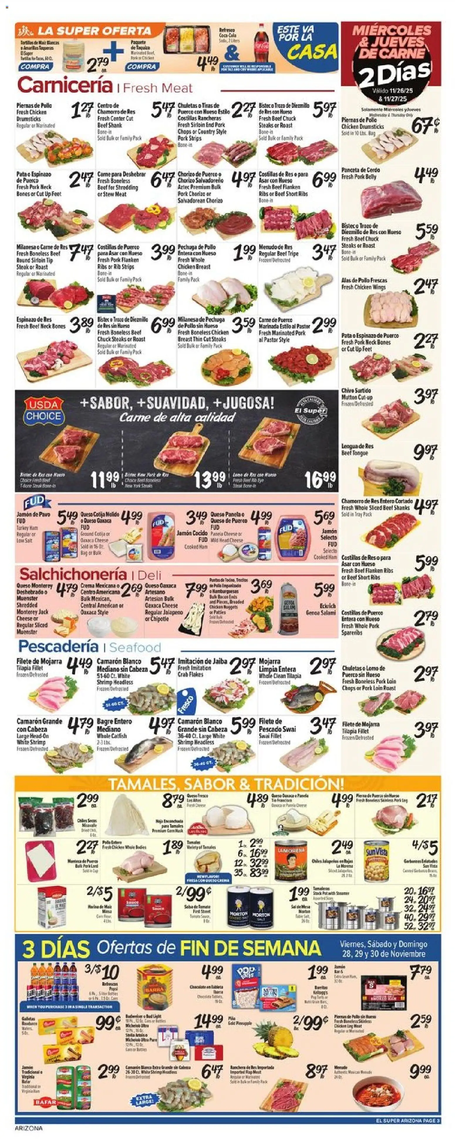 El Super Weekly Ad - AK - valid from 26.11.2025 | Page: 3 | Products: Mask, Salami, Pork, Flakes