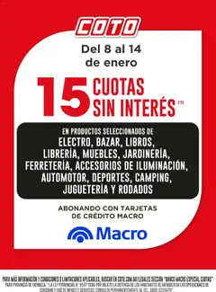 Vista previa Coto - Banco Macro válido desde el 08.01.2026