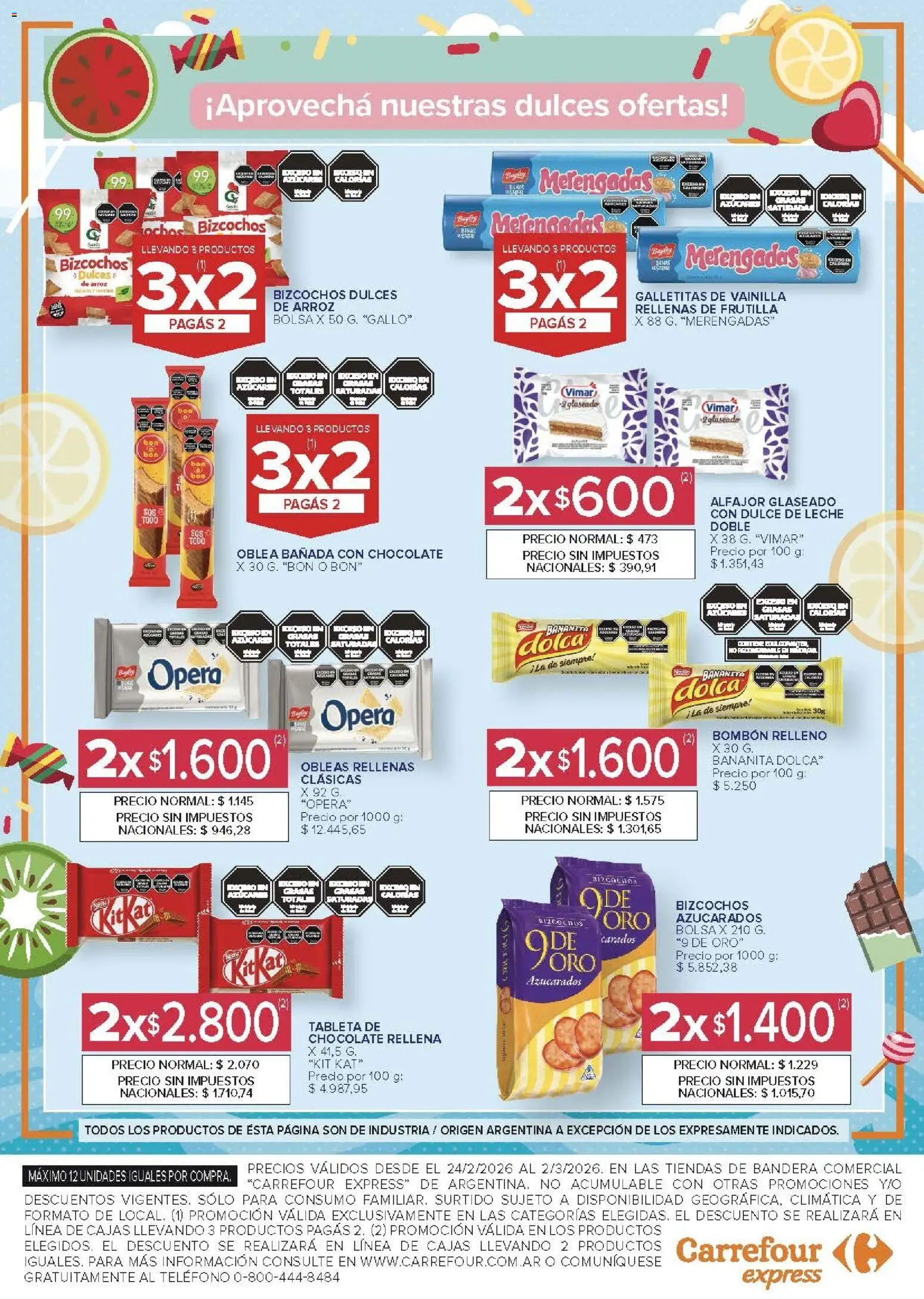 Carrefour -Disfrutá el verano │ válido desde el 24.02.2026 | Página: 4 | Productos: Bolsa, Galletitas, Dulce de leche, Alfajor