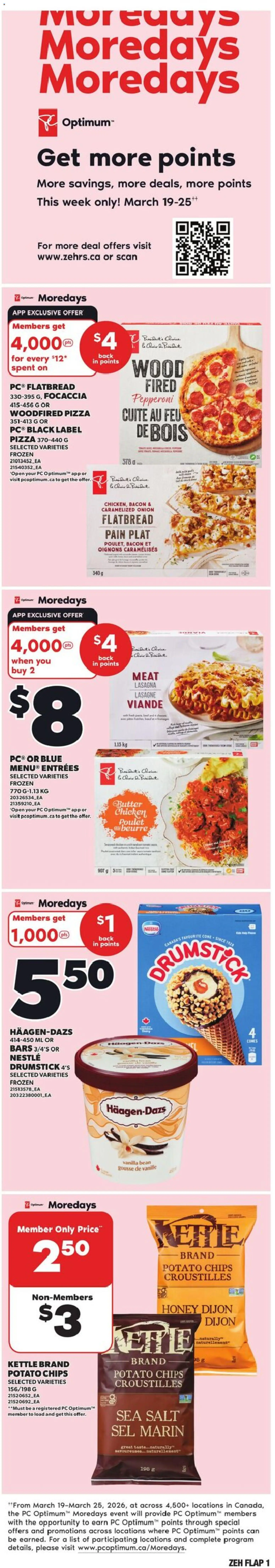 Zehrs flyer valid from 19.03.2026 | Page: 1 | Products: Chips, PC, Kettle, Chicken