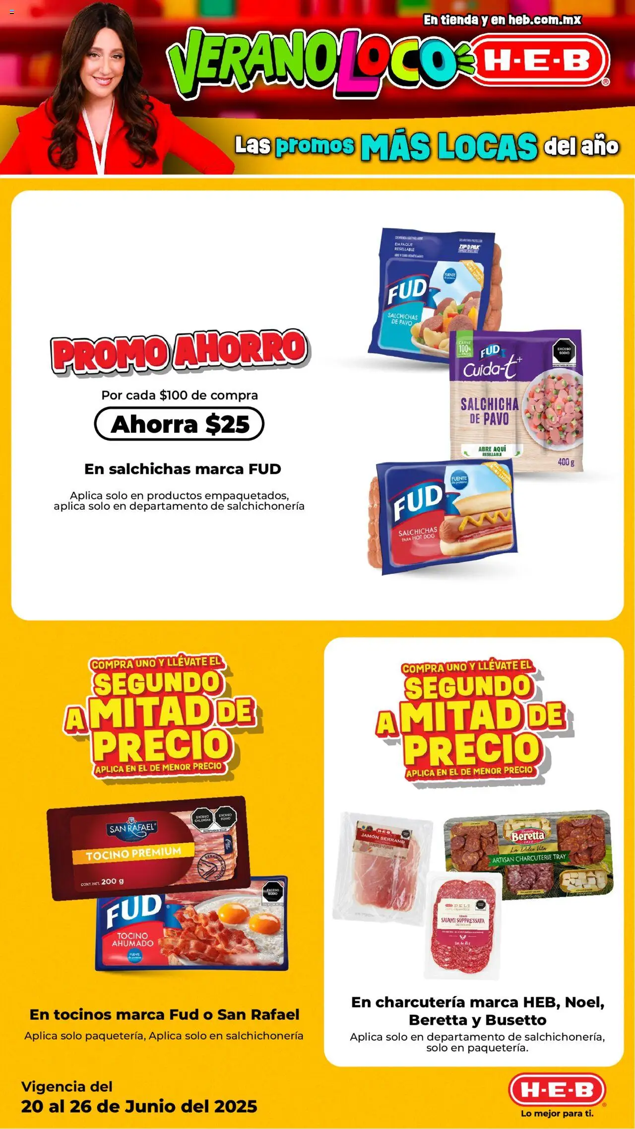 Nuevas ofertas de H-E-B válidas en toda la República Mexicana desde el 20.06.2025. ¡Encuentra las mejores ofertas en H-E-B folleto! | Página: 7 | Productos: Fuente, Tocino, Jamón, Salami