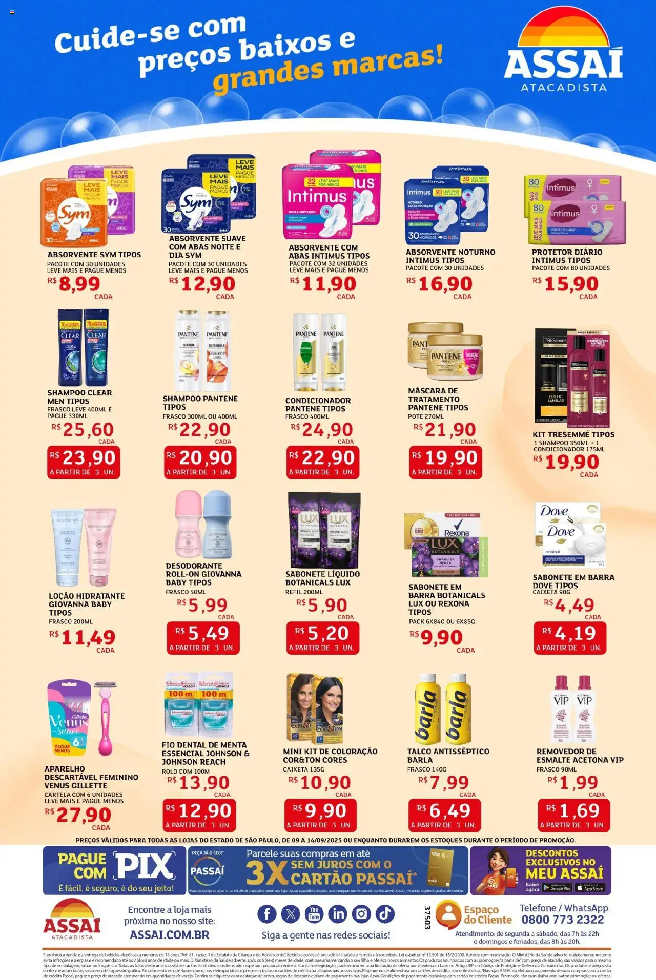 Assaí Atacadista Folheto - válido de 09.09.2025 | Página: 2 | Produtos: Condicionador, Desodorante, Pneus, Sabonete