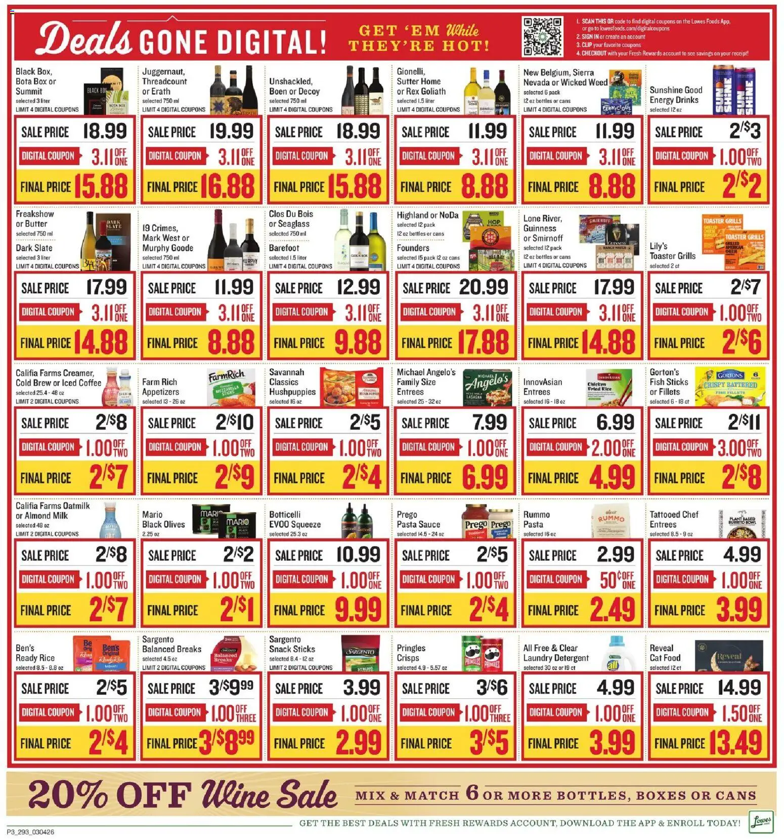 Lowes Foods Weekly Ad - SC - valid from 04.03.2026 | Page: 3 | Products: Cat Food, Milk, Water, Sauce