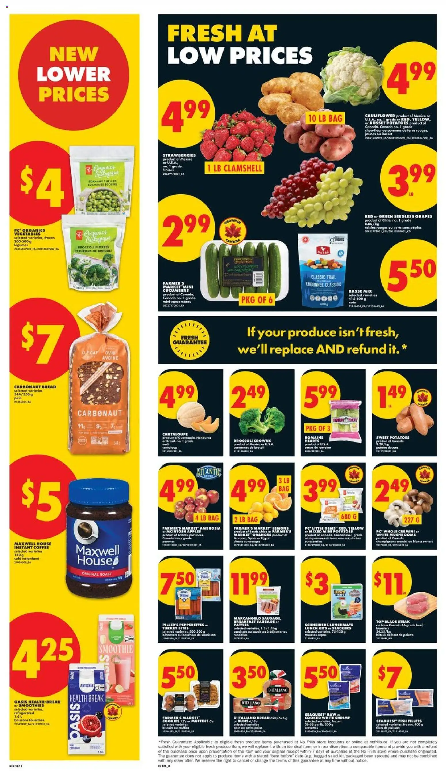 No Frills flyer valid from 16.04.2026 | Page: 2 | Products: Fish, Potatoes, Coffee, Apples