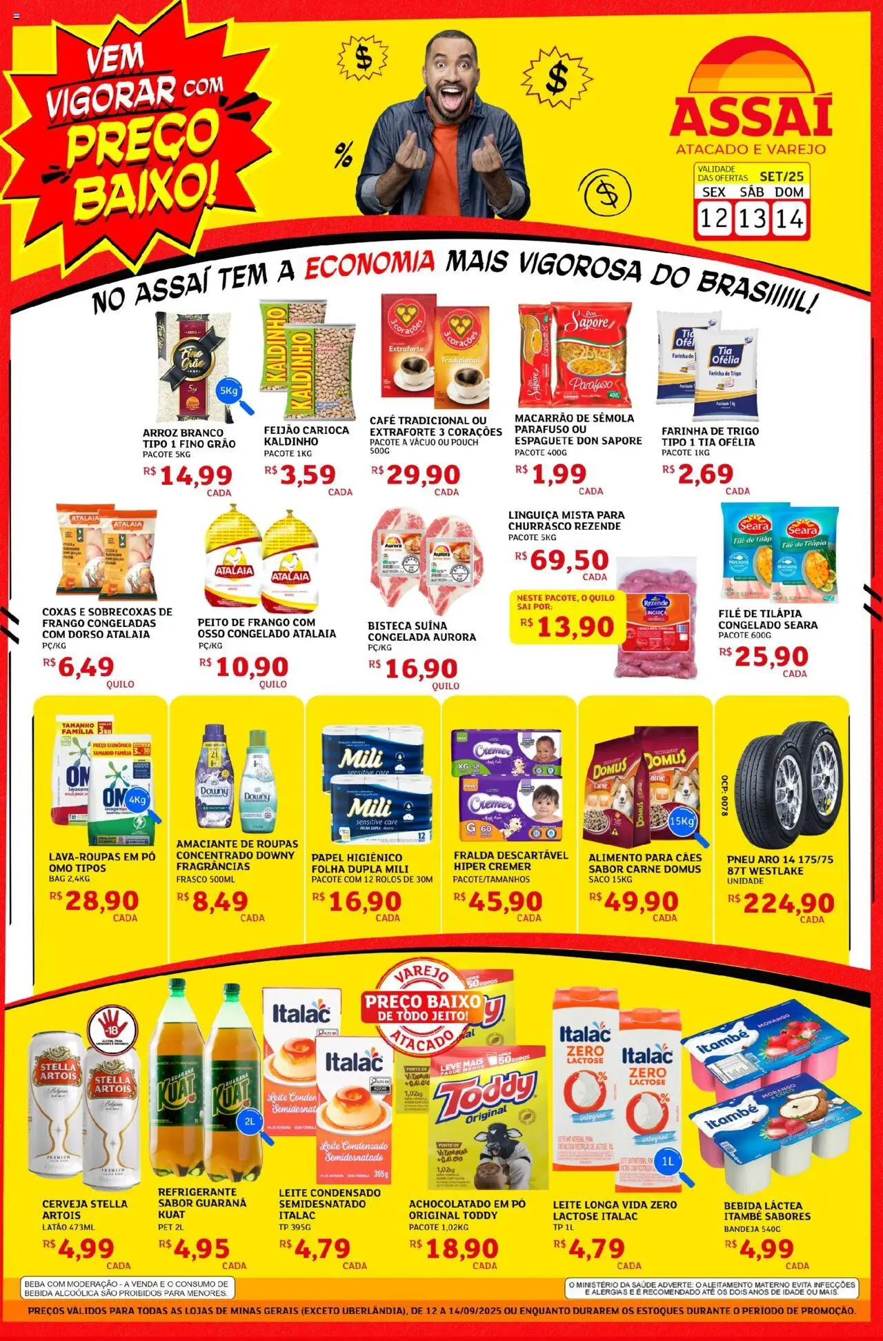 Assaí Atacadista Folheto - válido de 12.09.2025 | Página: 1 | Produtos: Pó, Achocolatado, Baixo, Filé de tilápia