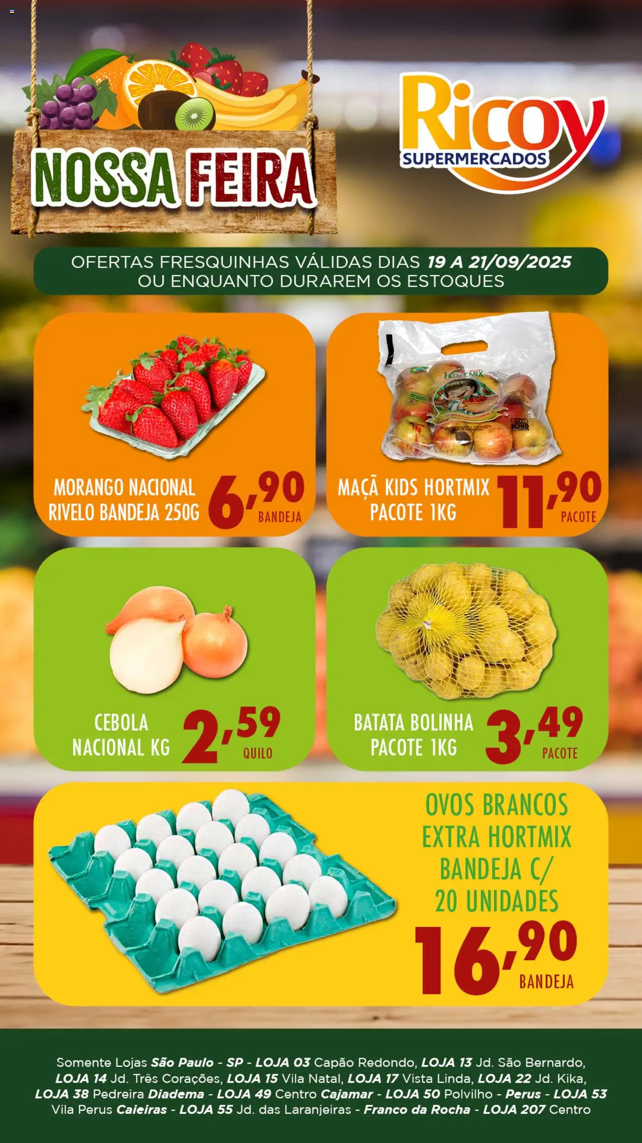 Ricoy Folheto - válido de 19.09.2025 | Página: 2 | Produtos: Cebola, Ovos, Bandeja, Batata
