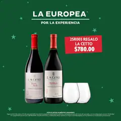 Vista previa de La Europea catálogo Vinos con regalos de temporada , nuevo folleto de la tienda, válido en México a partir del 01.01.2026