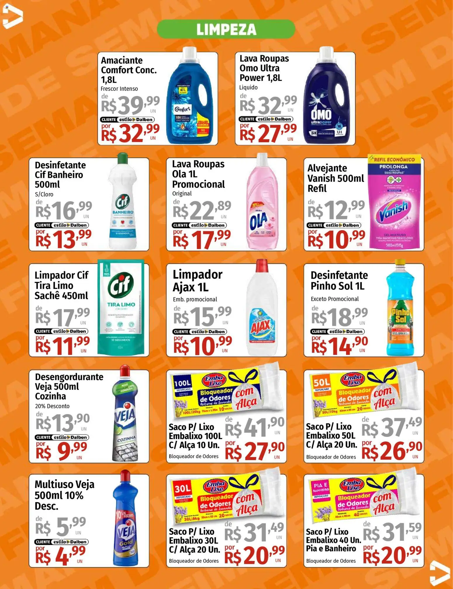 Supermercado Dalben Folheto - válido de 19.12.2025 | Página: 14 | Produtos: Roupas, Pia, Vanish, Amaciante