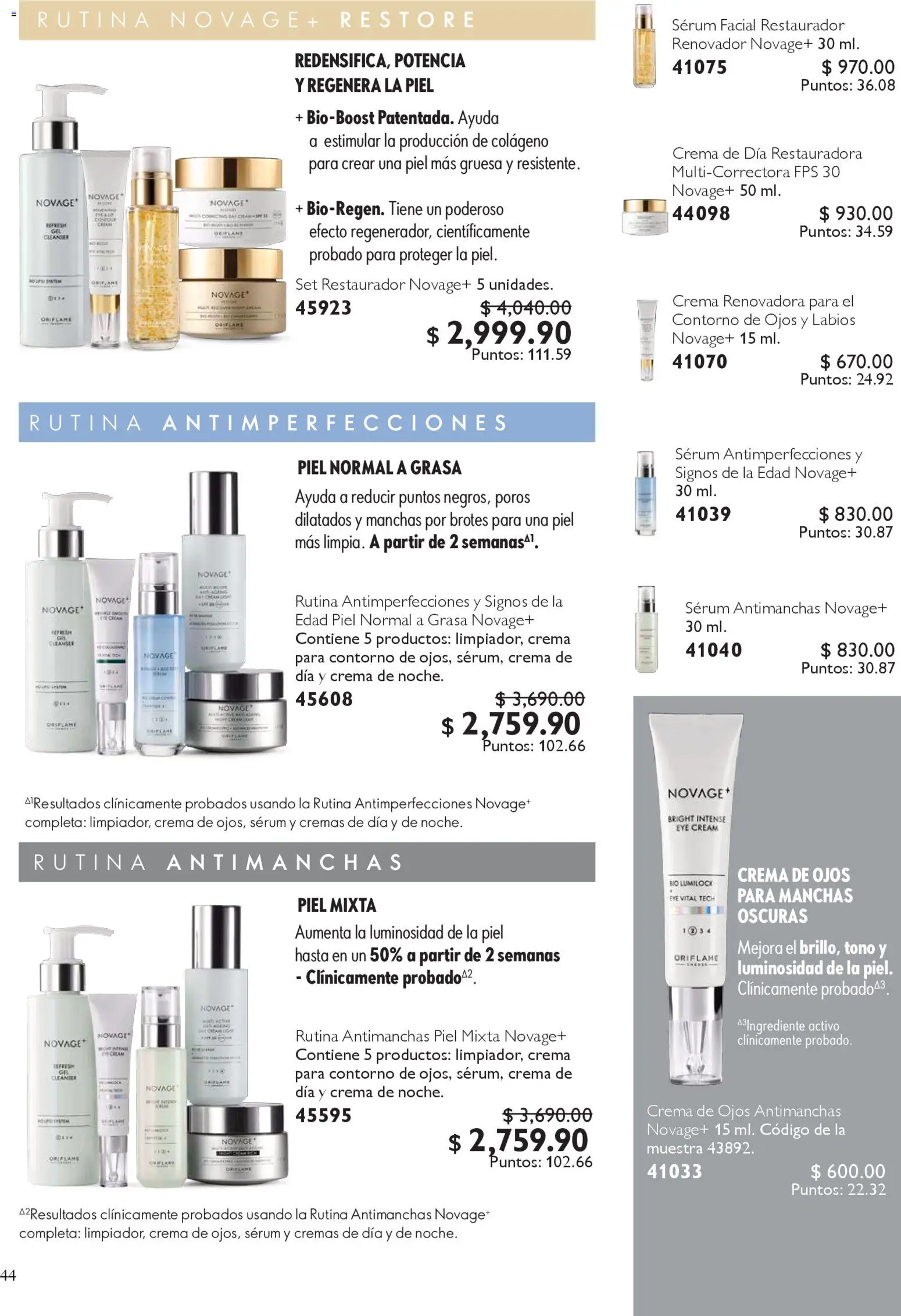 Nuevas ofertas de Oriflame válidas en toda la República Mexicana desde el 27.12.2025. ¡Encuentra las mejores ofertas en Oriflame campaña 1 2026! | Página: 44 | Productos: Contorno de ojos, Serum, Crema, Contorno