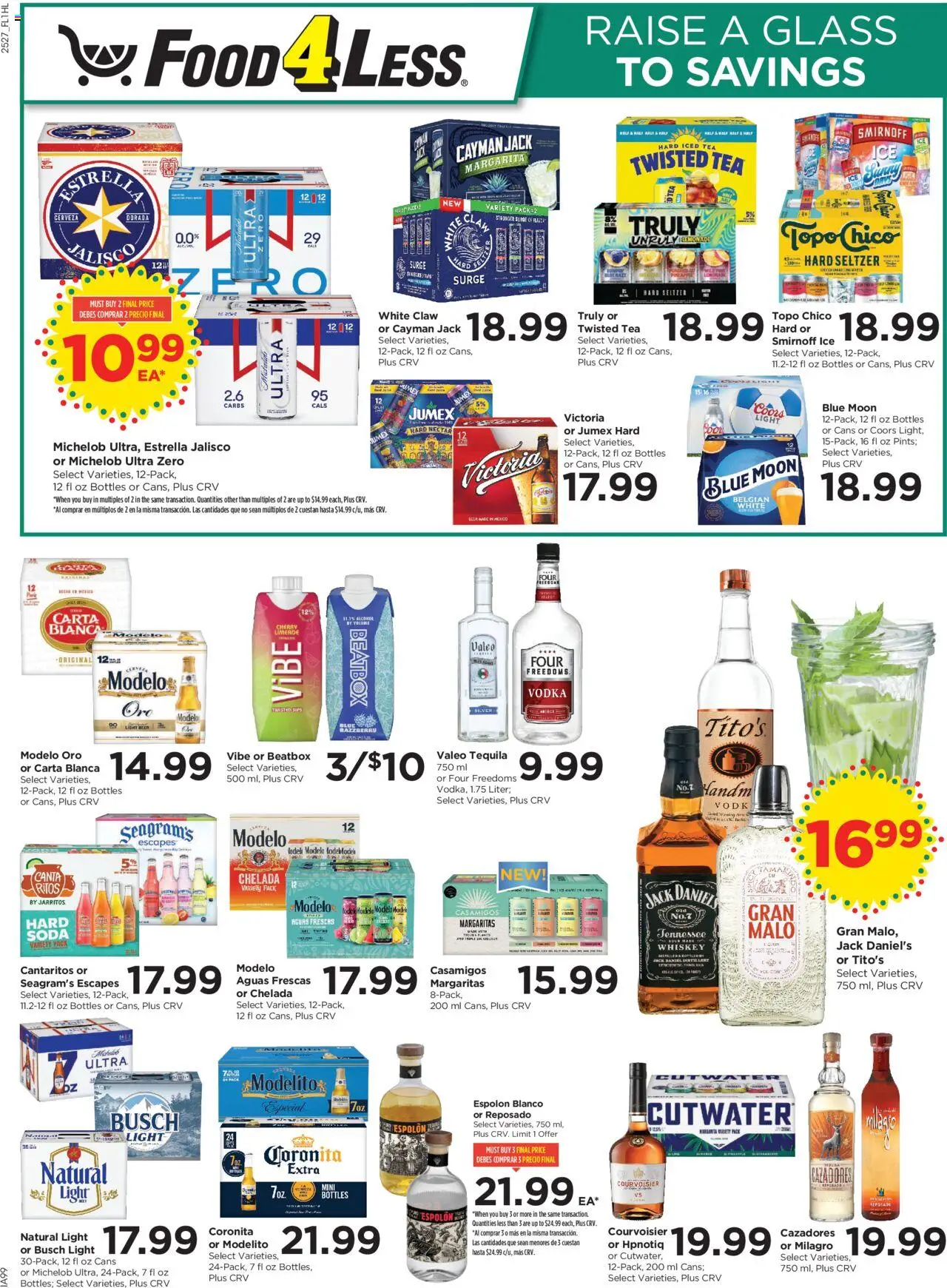 Food 4 Less Weekly Ad - valid from 06.08.2025 | Page: 8 | Products: Beer, Tea, Vodka, Whiskey