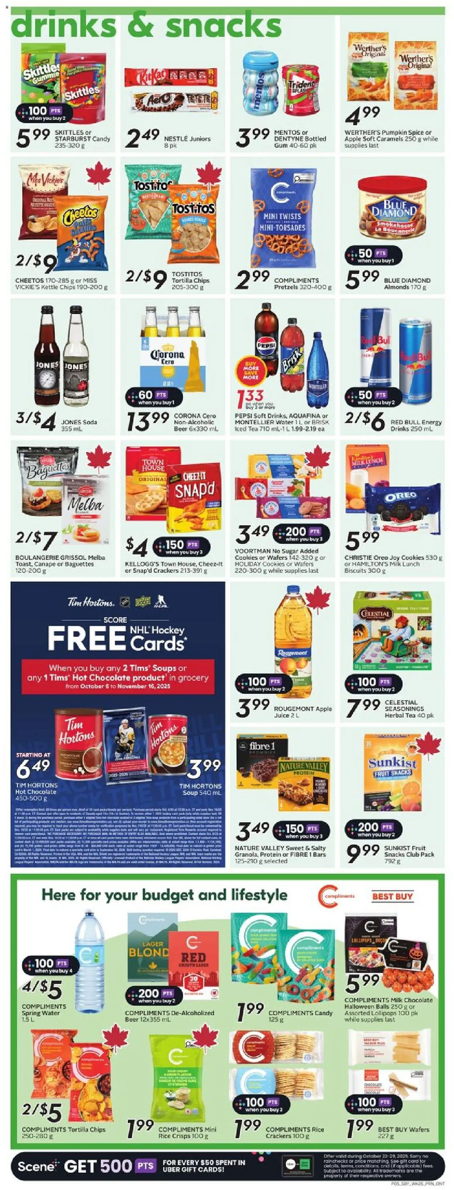 Sobeys flyer valid from 23.10.2025 | Page: 8 | Products: Rice, Chocolate, Pumpkin, Beer