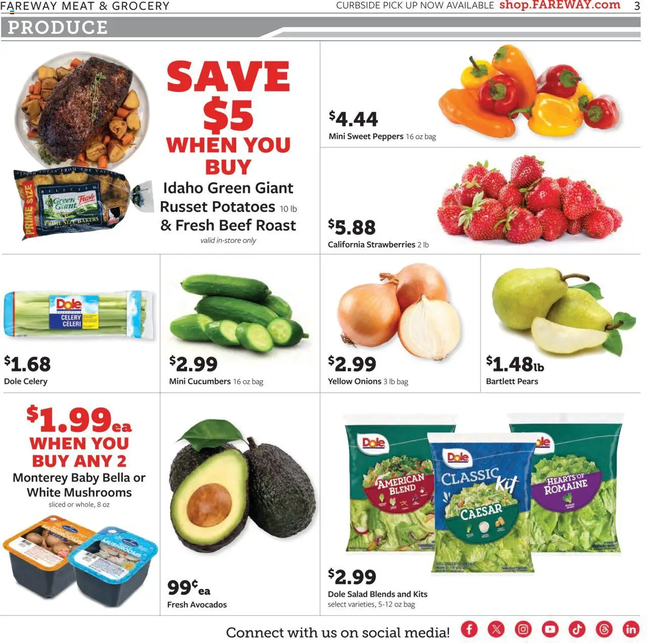 Fareway Weekly Ad - valid from 08.09.2025 | Page: 3 | Products: Peppers, Beef, Salad, Bag