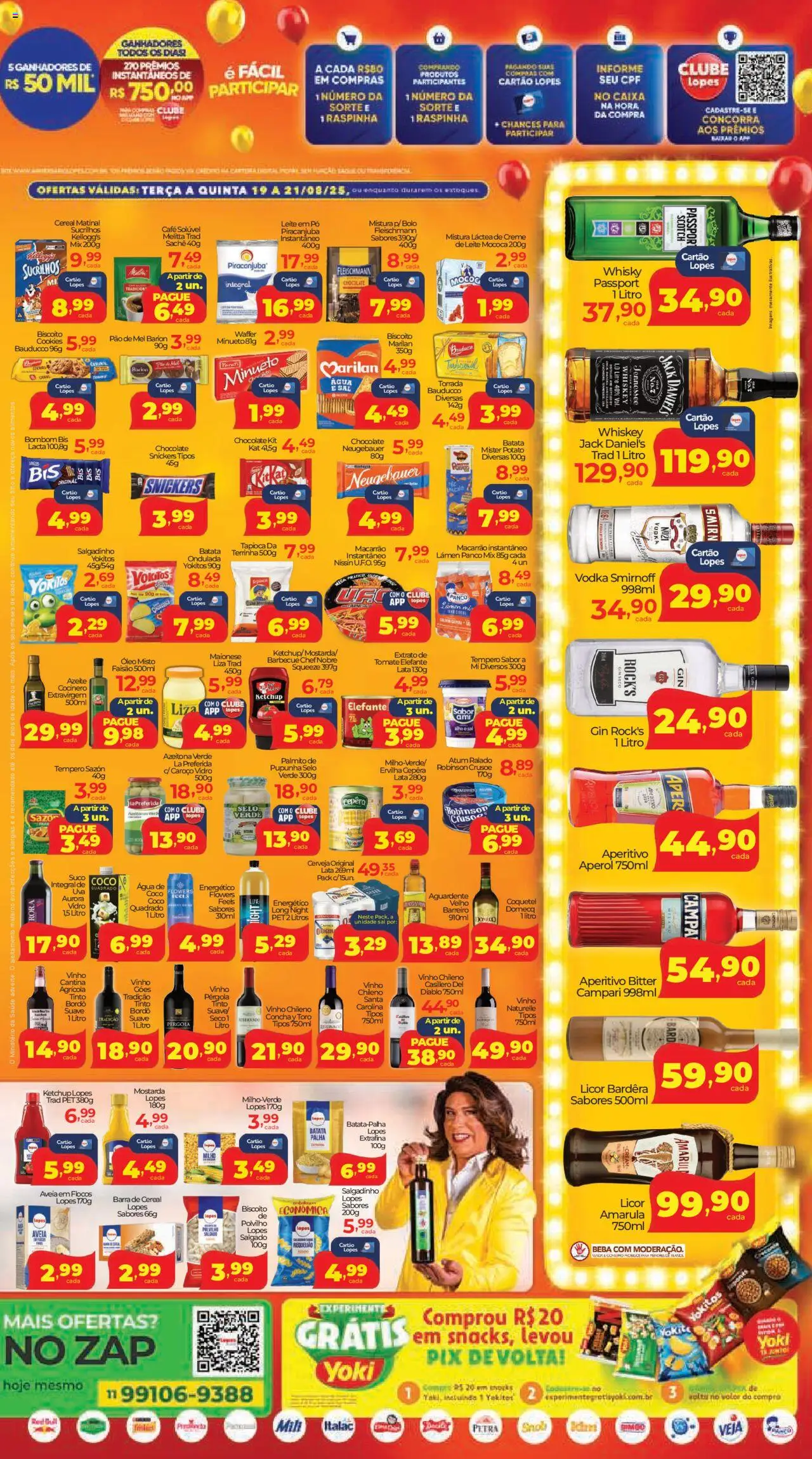 Lopes Supermercados Folheto - válido de 19.08.2025 | Página: 3 | Produtos: Alho, Suco, Macarrão instantâneo, Leite em pó