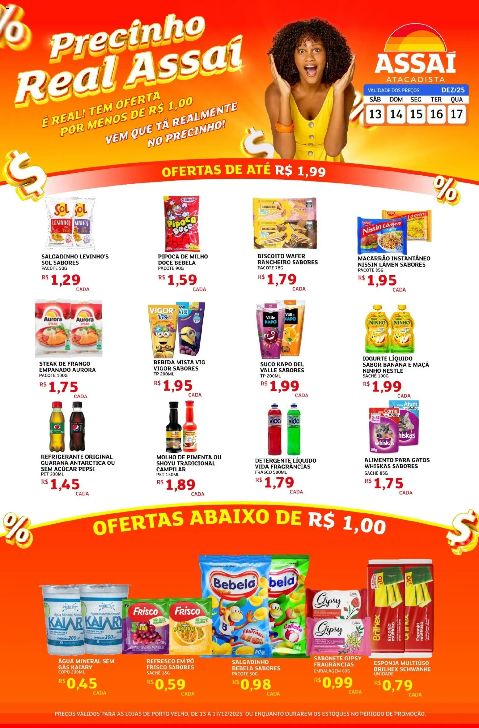 Assaí Atacadista Folheto - válido de 13.12.2025 | Página: 1 | Produtos: Detergente, Carne, Água mineral, Atum
