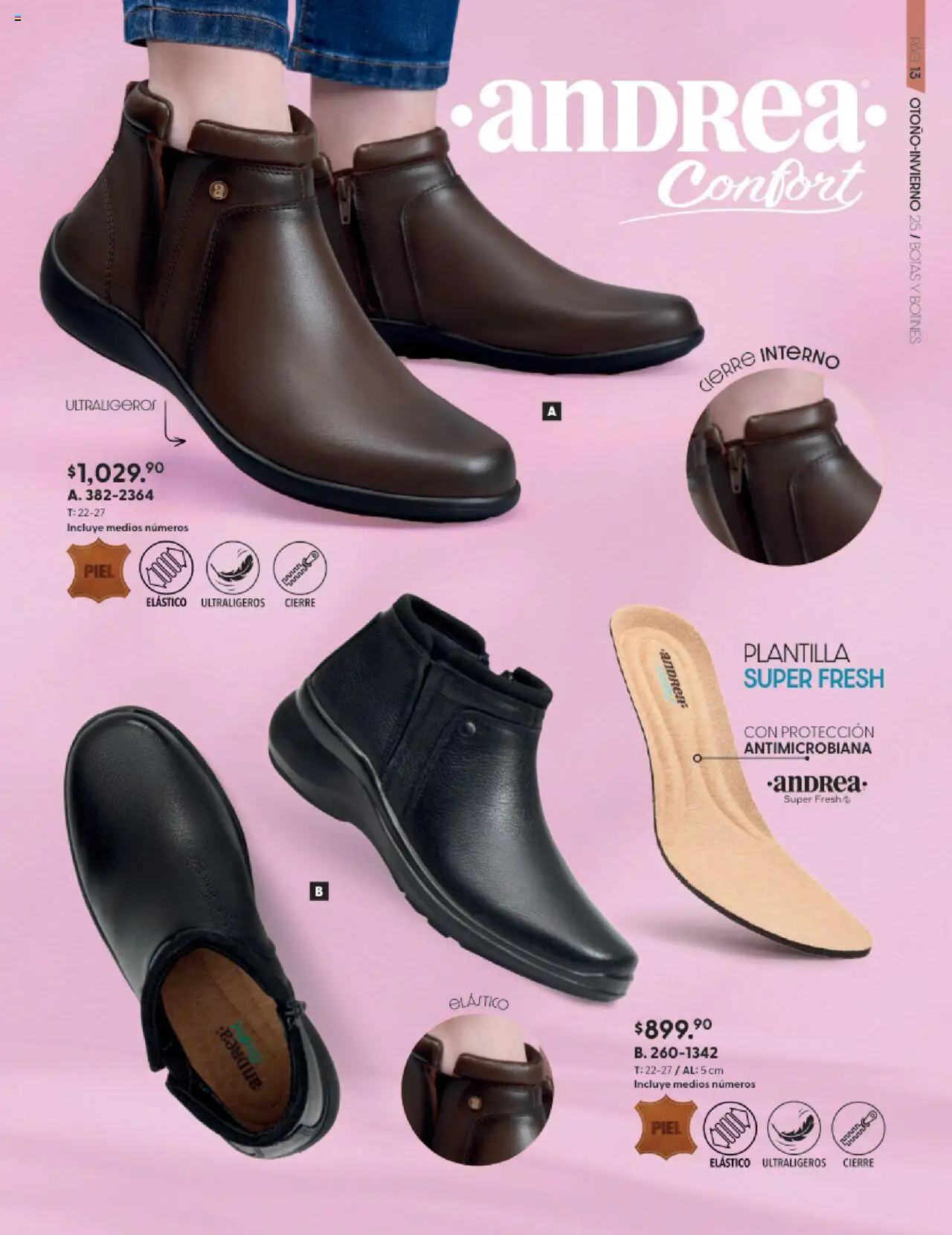 Nuevas ofertas de Andrea válidas en toda la República Mexicana desde el 24.08.2025. ¡Encuentra las mejores ofertas en Andrea - CCatálogo Calzado Confort Otoño! | Página: 13 | Productos: Botas, Botines