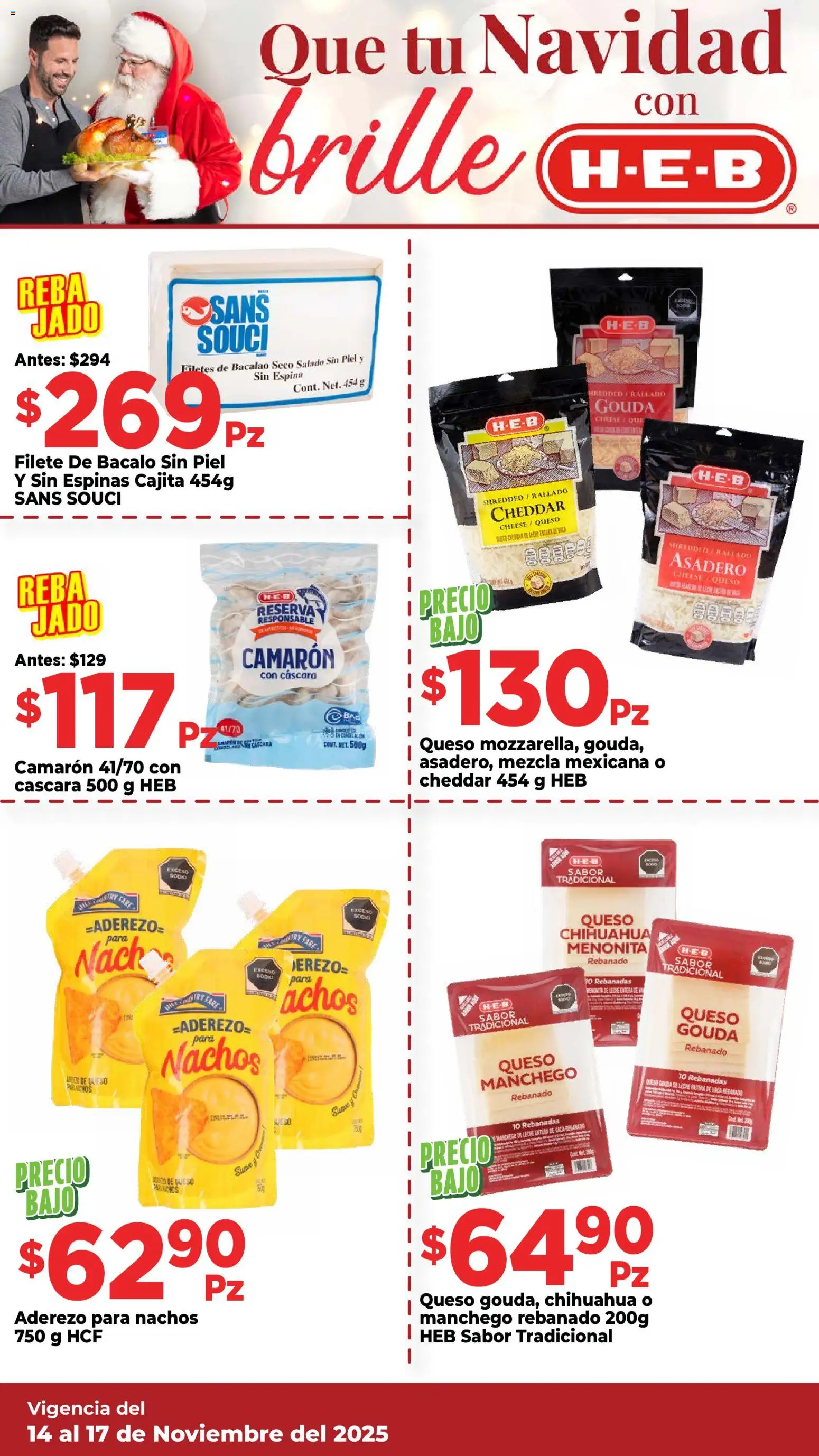 Nuevas ofertas de H-E-B válidas en toda la República Mexicana desde el 14.11.2025. ¡Encuentra las mejores ofertas en H-E-B folleto! | Página: 10 | Productos: Aderezo, Leche, Queso